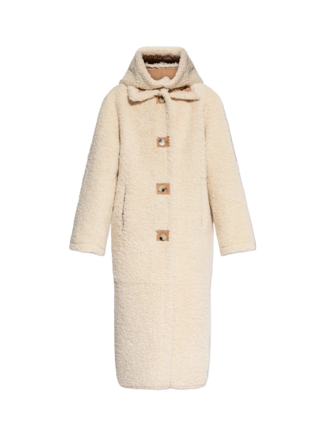 Faux Fur Reversible Coat for Women - Soft & Warm Winter Jacket in Cream & Brown | Stylish Outerwear for Cold Weather, Casual Outings & Fashion Layering