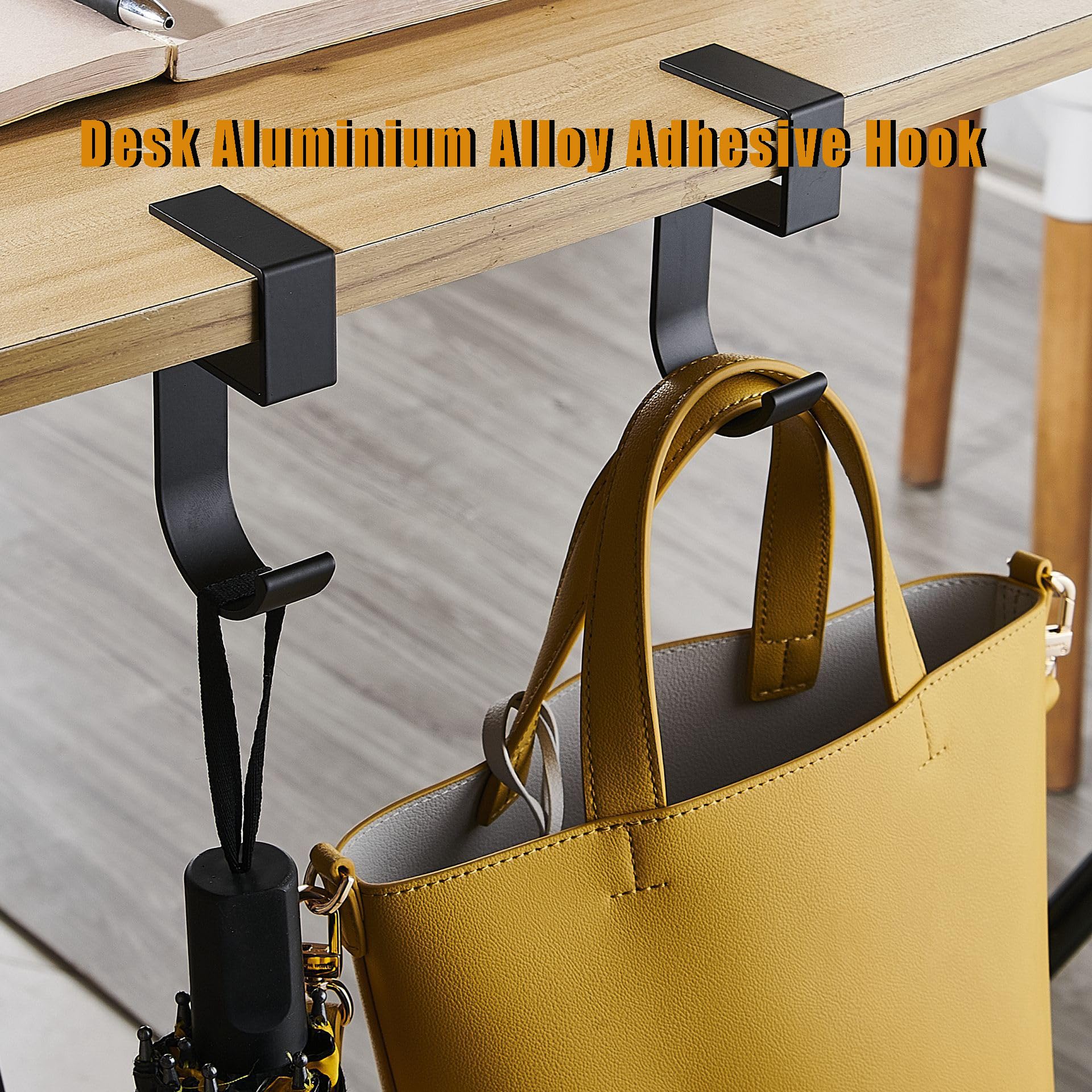 Aluminum Alloy Headphone Stand with Adhesive Hook - Space Saving Desk Organizer for Gaming Headsets, Office Accessories & Student Dorm Decor | Perfect for Hanging Headphones, Bags & Storage Organization