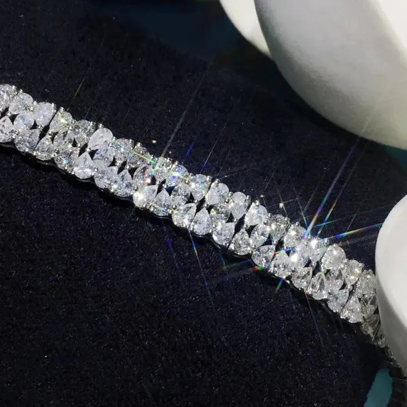 18K White Gold Real Diamond Bracelet for Women - 7.0ct Luxury Fine Jewelry, Elegant Wedding & Engagement Party Gift (Perfect for Anniversaries, Date Nights & Special Occasions)