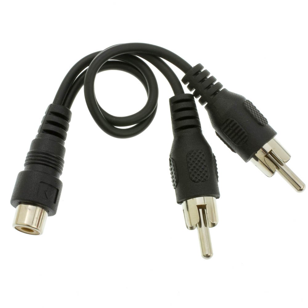 Premium RCA Splitter/Adapter - 6 Inch RCA Female to Dual RCA Male Y Cable for Audio/Video Devices - Perfect for Home Theater, Car Audio & Gaming Systems