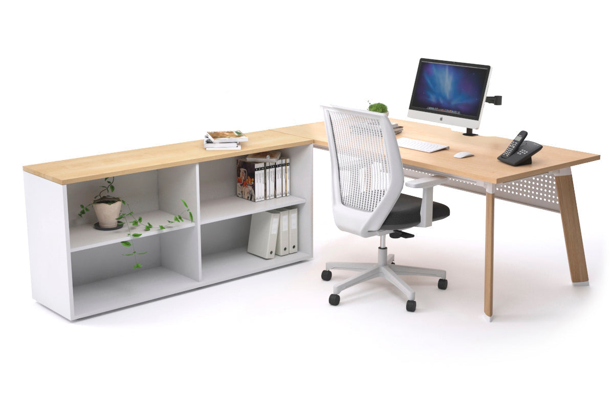 Switch Executive Setting With Uniform Spine Wood Imprint Frame [1600L x 800W with Cable Scallop] - Perfect for Office Desks, Conference Rooms & Home Workstations