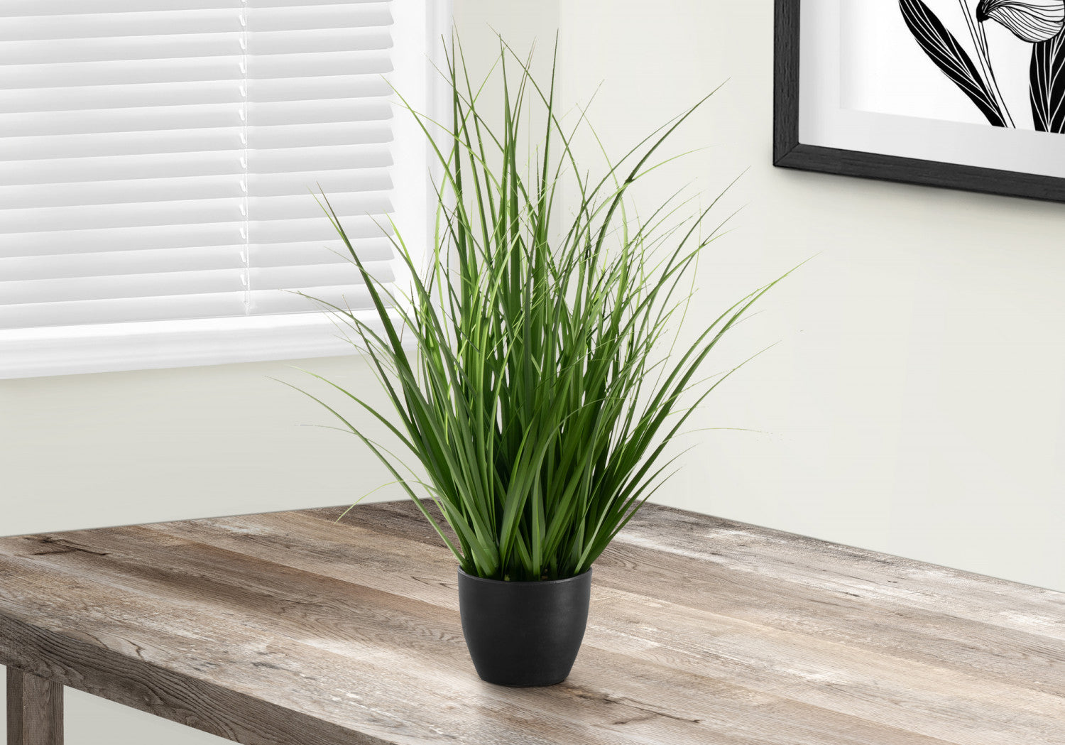 26 Pack Artificial Grass Plants with 4 Black Pots - Realistic Fake Greenery for Home Decor, Office Desk, Wedding Centerpieces & Indoor Landscaping