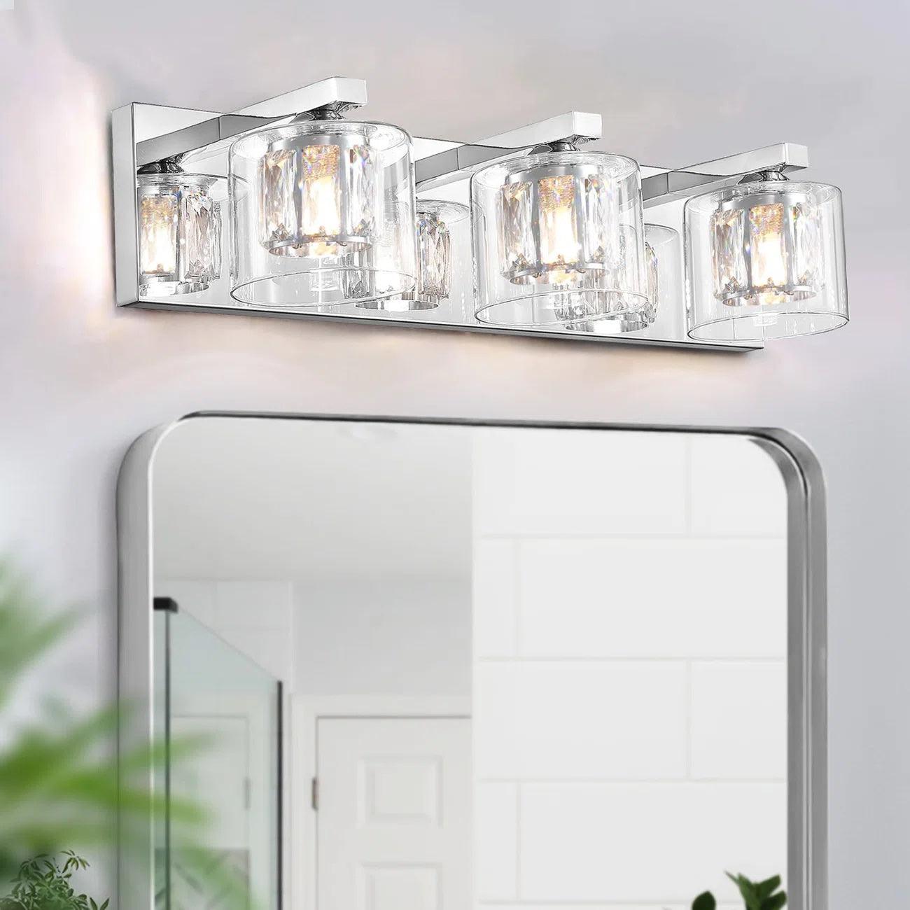 Kolt Modern 3-Light Bathroom Vanity Light Fixture - Brushed Nickel Finish for Bathroom, Powder Room & Dressing Area Lighting