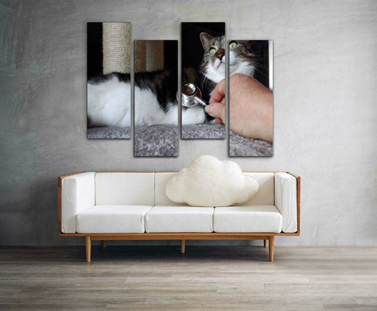 Wocatton Vet Home Visit - Cat Veterinary Examination Wall Art Canvas Print, Stretched & Framed - Perfect for Veterinary Clinics, Animal Lover Gifts & Home Decor