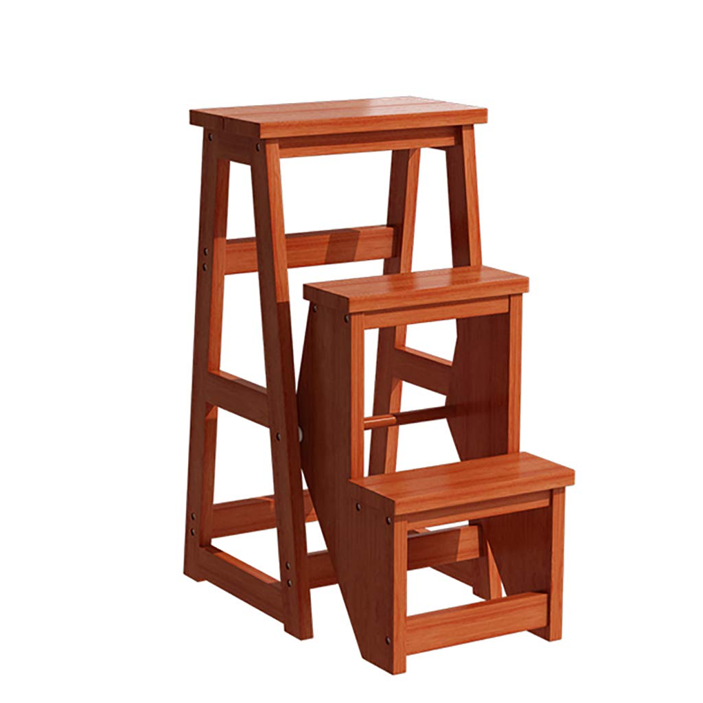 3-Step Foldable Wooden Ladder Stool - Multifunctional Creative Transforming Step Stool for Kitchen, Office & Home - Portable Shoe Bench with Dual Use (Indoor/Outdoor) - Perfect for Reaching High Shelves, Organizing Shoes & Extra Seating