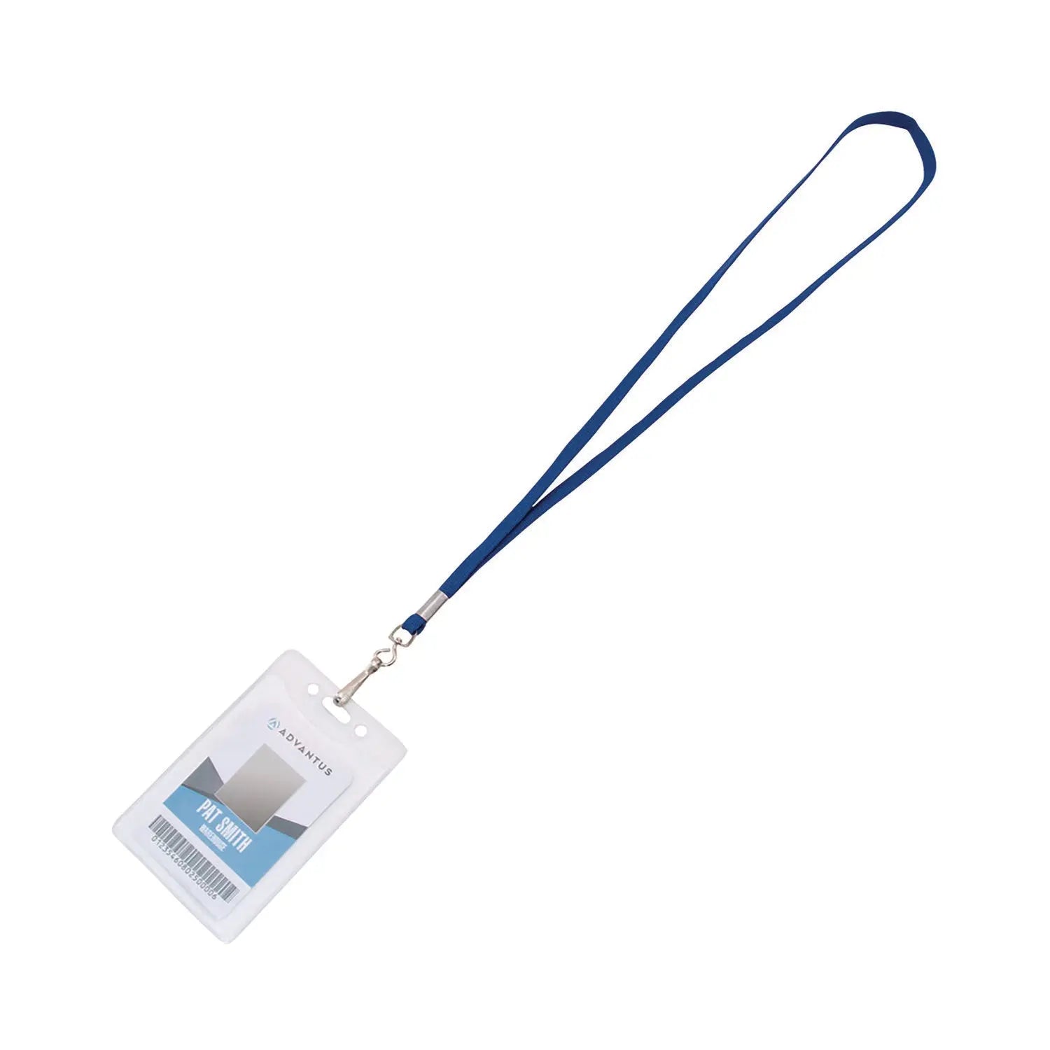 Advantus Deluxe Blue Lanyard with J Hook - 36 Inch Long, 100 Pack - Perfect for ID Badges, Keys, and Event Passes
