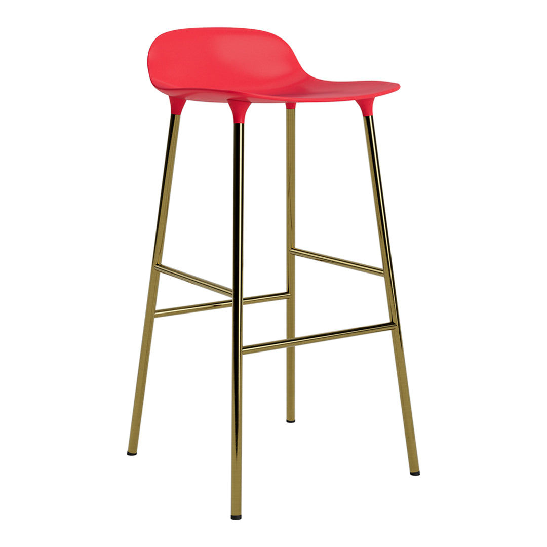 Modern Metal Bar Stools with Form Design - Adjustable Height Counter Stools for Kitchen, Dining & Home Bar - Industrial Style Seating for Restaurants & Cafes