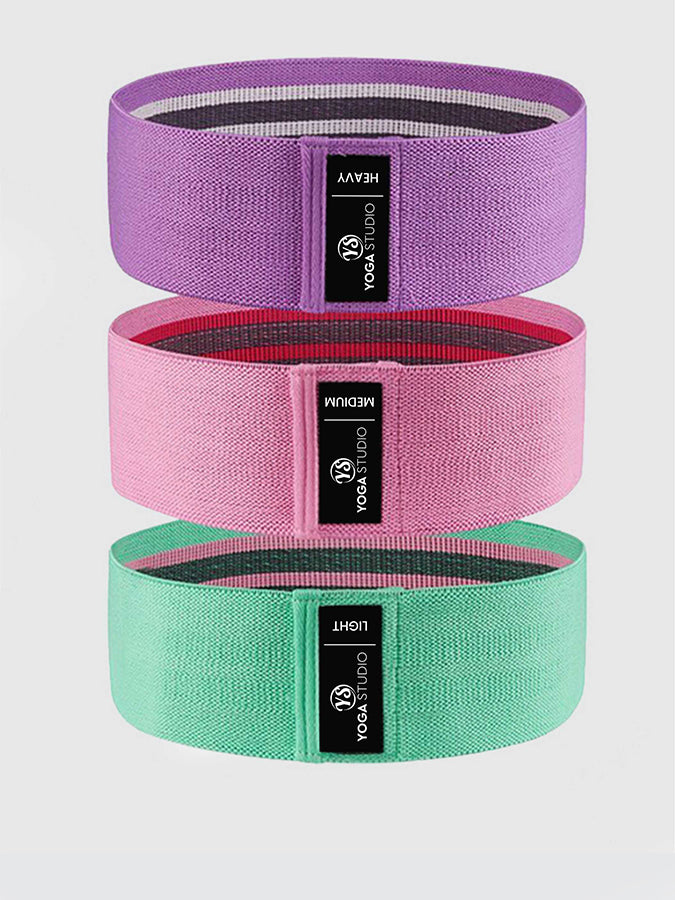 Premium Yoga Resistance Bands 3-Pack for Hip Exercises, Stretching & Strength Training – Ideal for Home, Gym & Studio Workouts