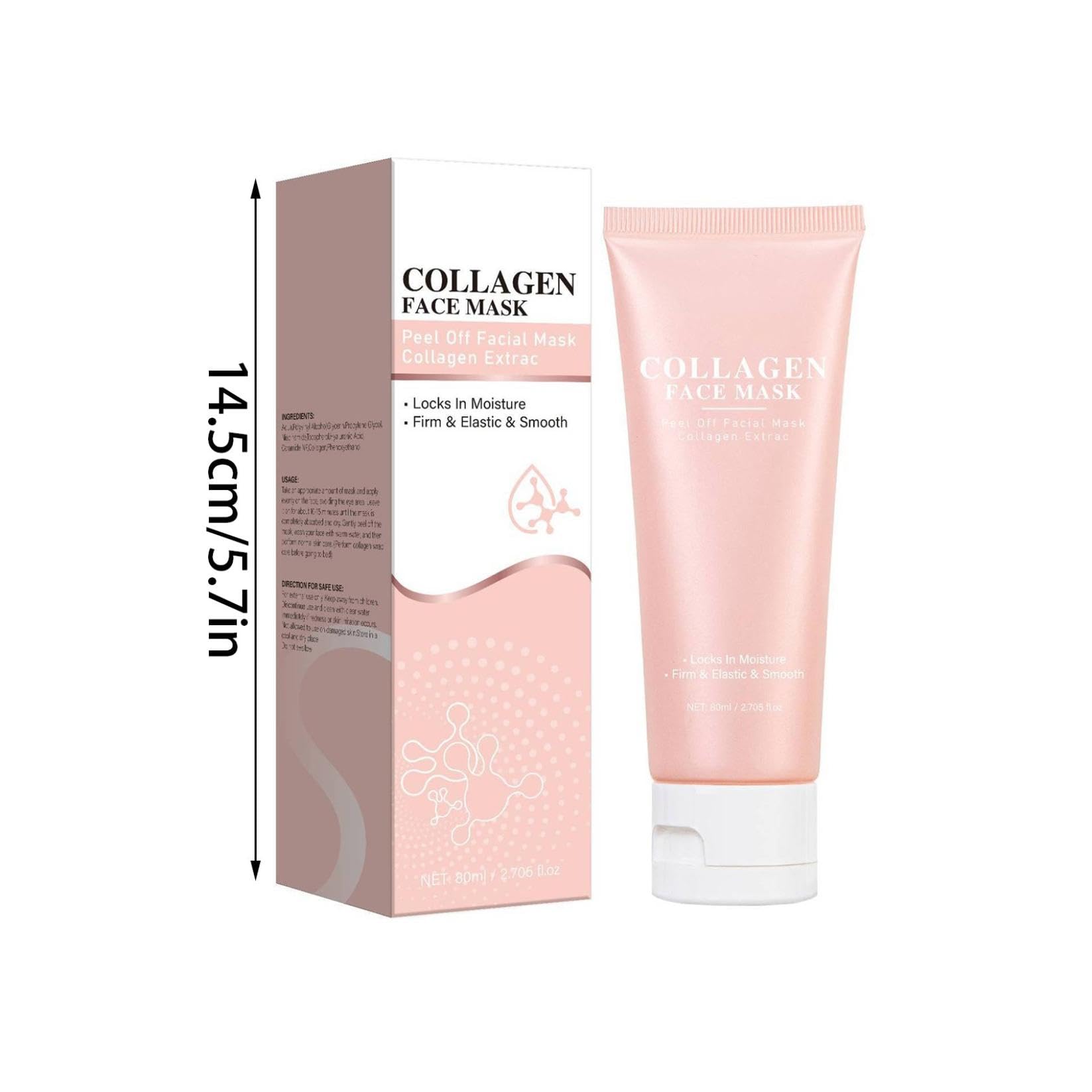 Collagen Overnight Peel Off Face Mask for Dry & Dehydrated Skin - Deep Hydration & Elasticity Boosting Night Treatment - Perfect for Nighttime Skincare Routine & Spa Days (1pc)
