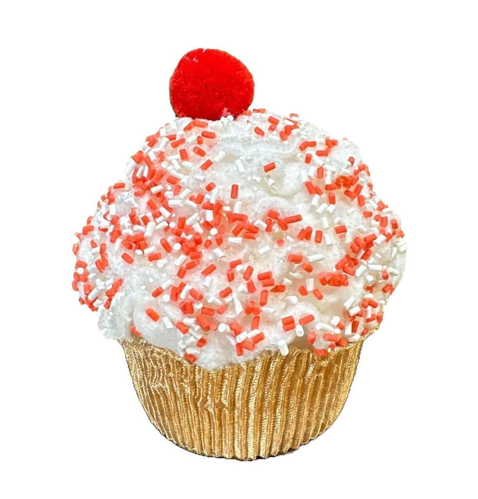 5 Sweet Sprinkled Cupcake Ornaments - Christmas Tree Decorations, Party Favors, Baking Themed Gifts for Kids & Bakers - Perfect for Holiday Decor, Birthday Parties & Kitchen Decorations