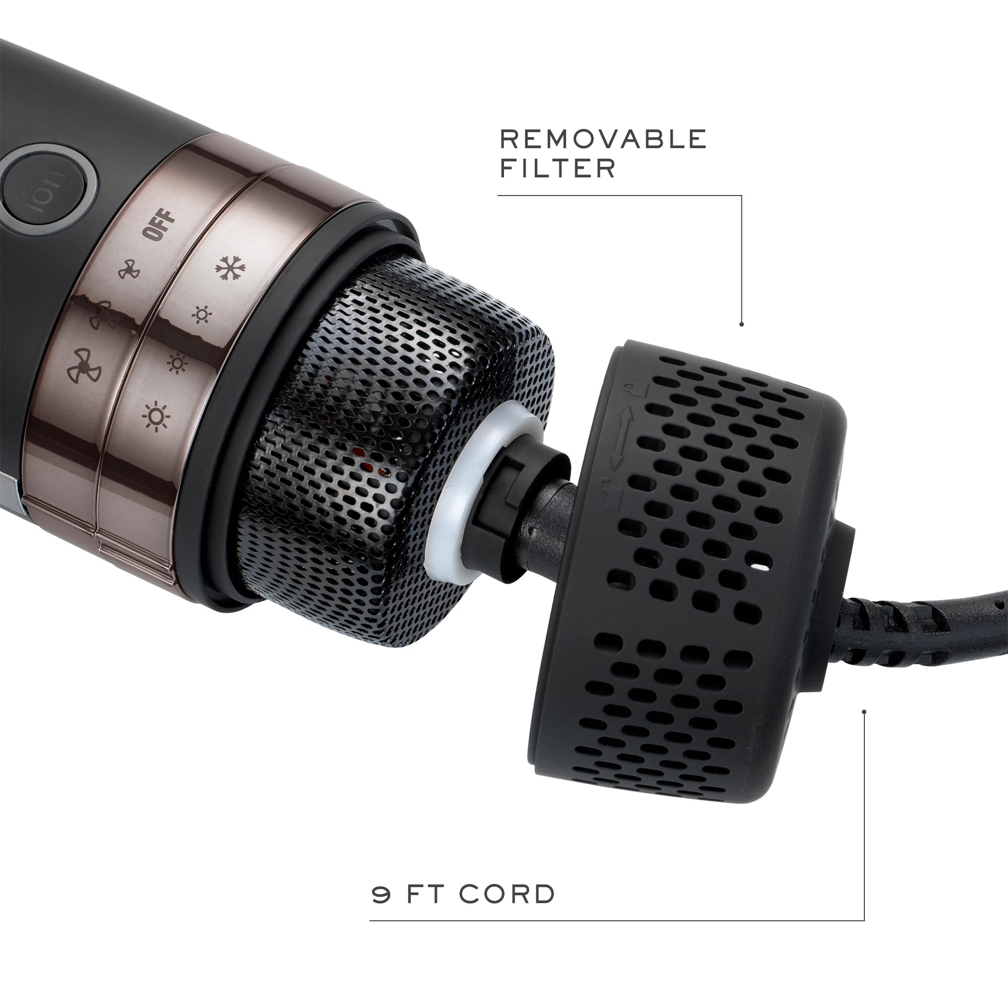 Kristin Ess Volumizing Blow Dryer Brush - Ionic Ceramic Hair Styler for Smooth Blowouts & Straightening | 3 Speed & 4 Heat Settings | Perfect for Home Salon Styling & Travel | Fast Drying with Flat Paddle Base