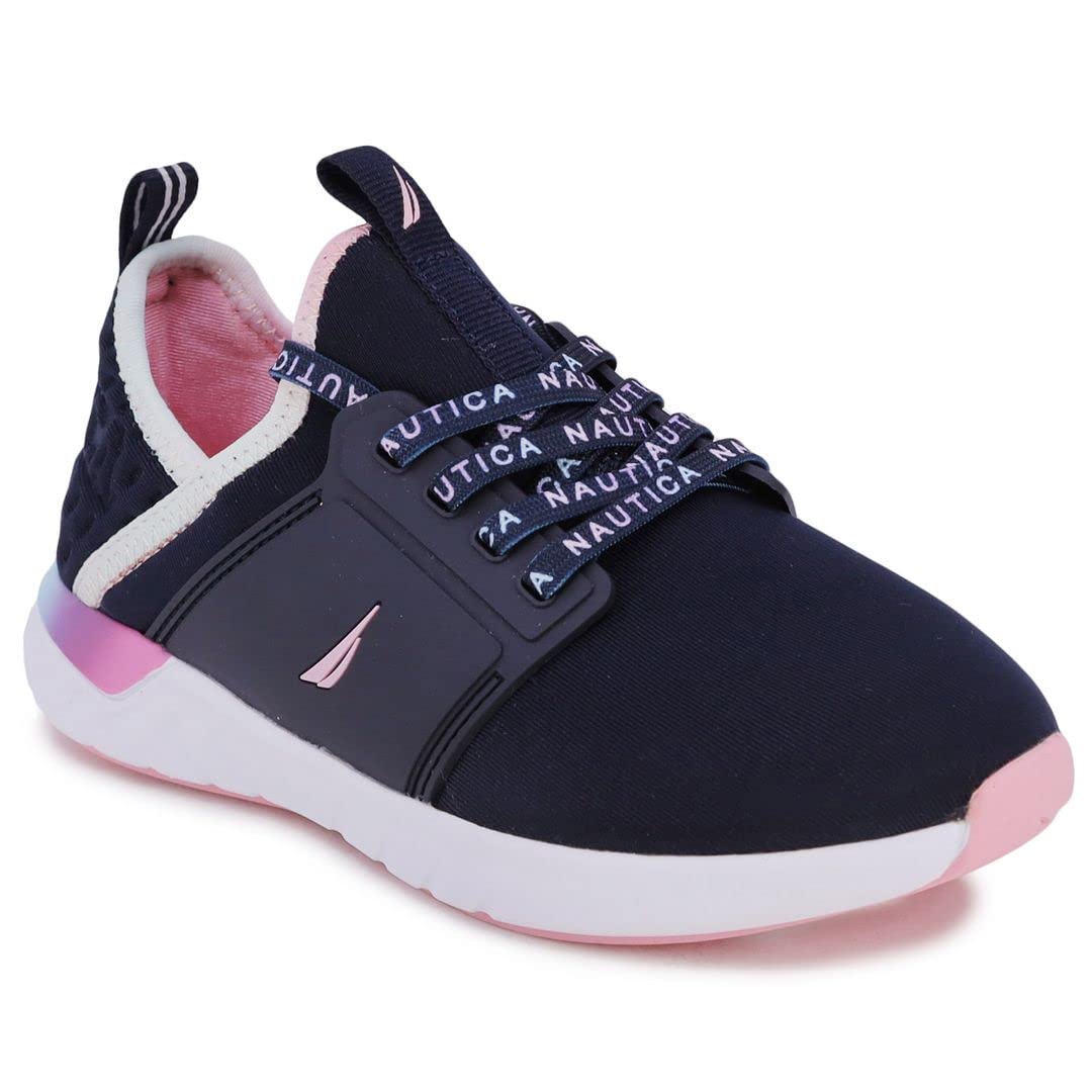 Nautica Kids Girls Metallic Fashion Sneakers - Lightweight Athletic Running Shoes for Toddler, Little & Big Kids - Perfect for School, Play & Everyday Wear