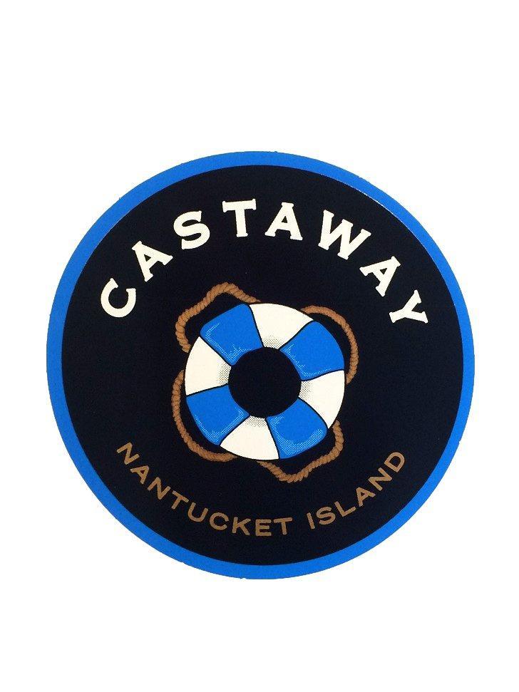 Castaway Lifering Sticker Pack of 5 - Waterproof Vinyl Decals for Boats, Coolers & Outdoor Gear - Perfect for Nautical Decor and Marine Safety