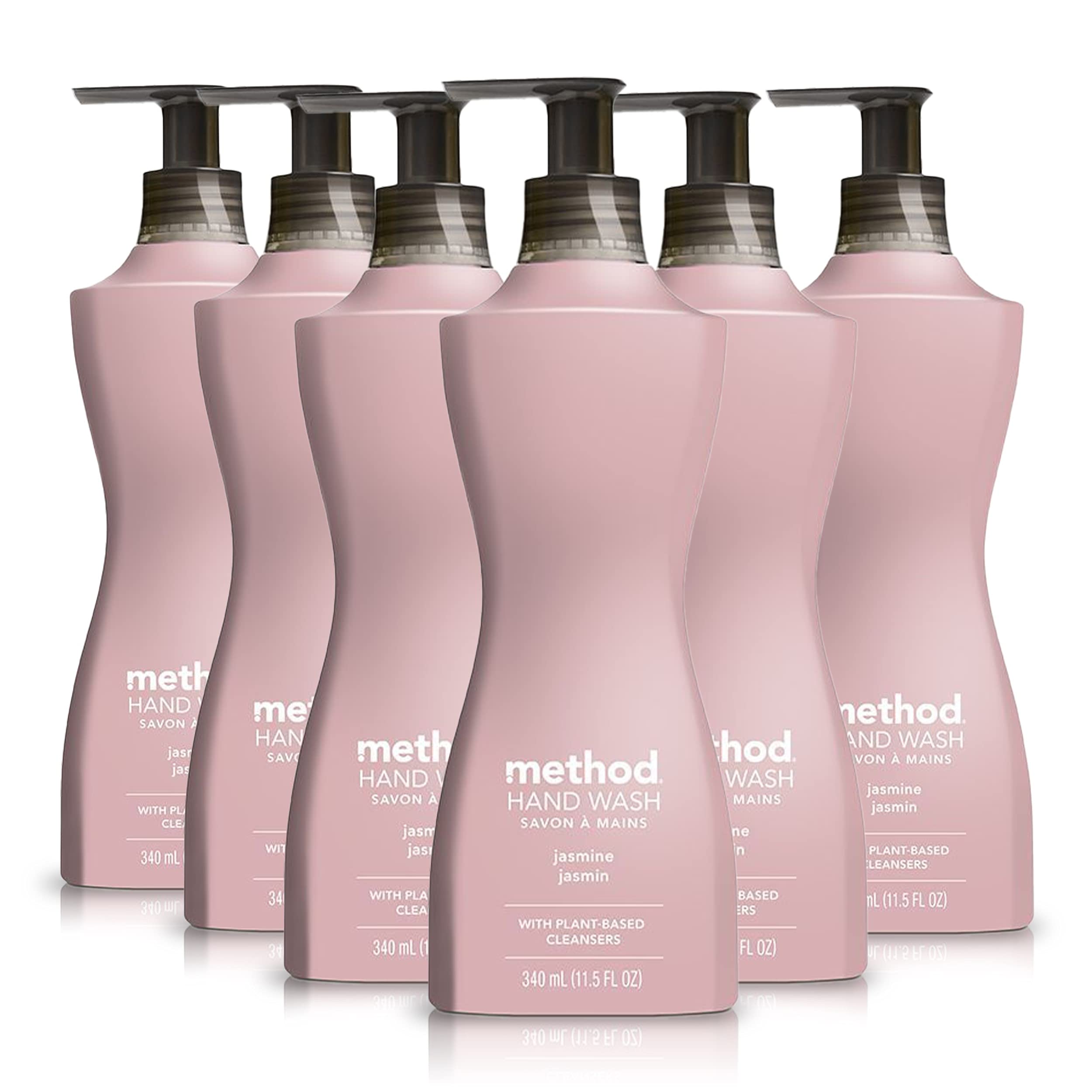 Method Gel Hand Wash - Jasmine Scent, Biodegradable Formula, 11.5 fl oz (Pack of 6) | Gentle & Eco-Friendly Hand Soap for Kitchen, Bathroom & Office Use