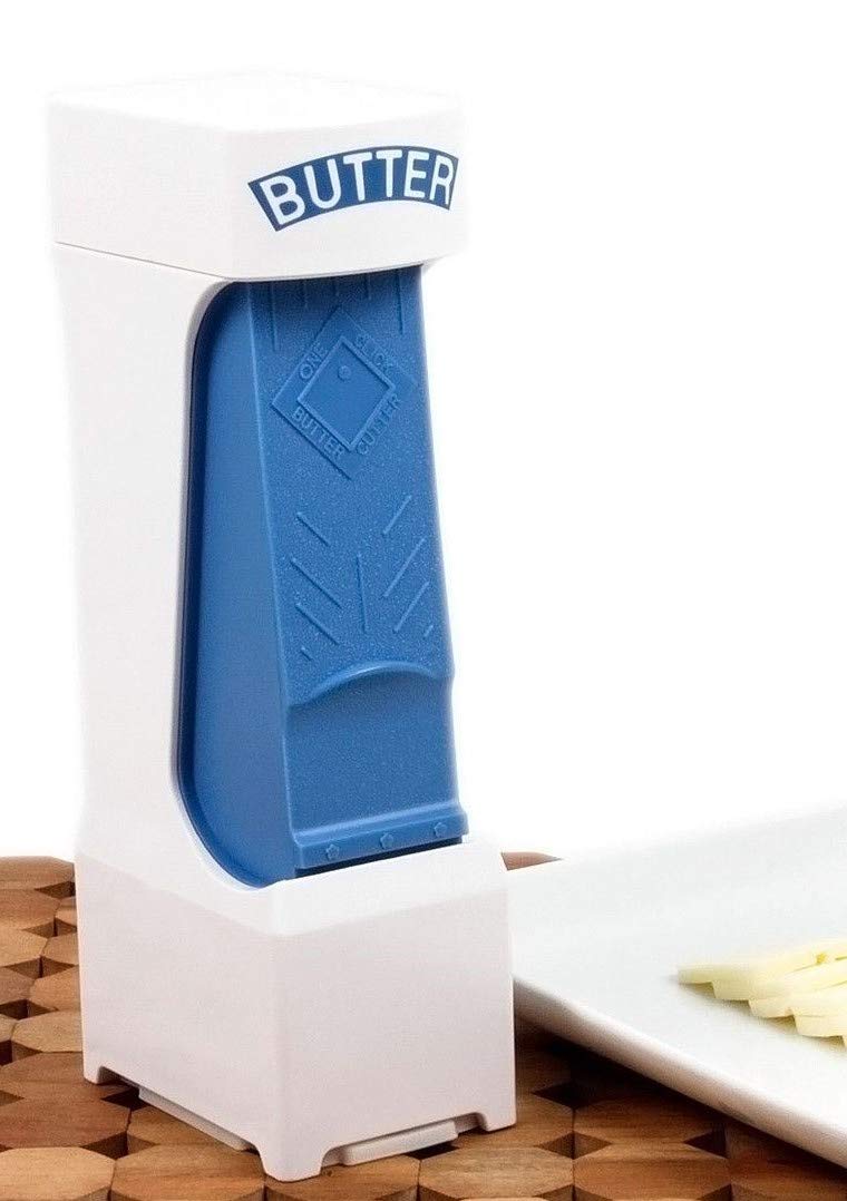 Stainless Steel One Click Butter Cutter - Perfect for 1/4 lb Butter Sticks (Blue) | Ideal for Baking, Cooking & Meal Prep | Not for CA, OR, WA