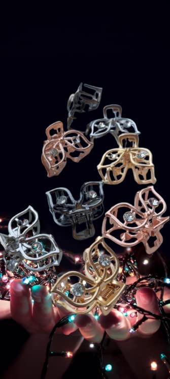 Korean Pearl Barrettes Set - 4 Pcs Crystal Flower Hair Clips for Women, Wedding & Party Accessories