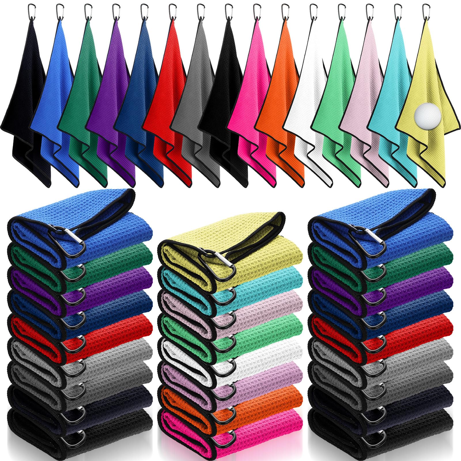 Premium Microfiber Waffle Golf Towels 16