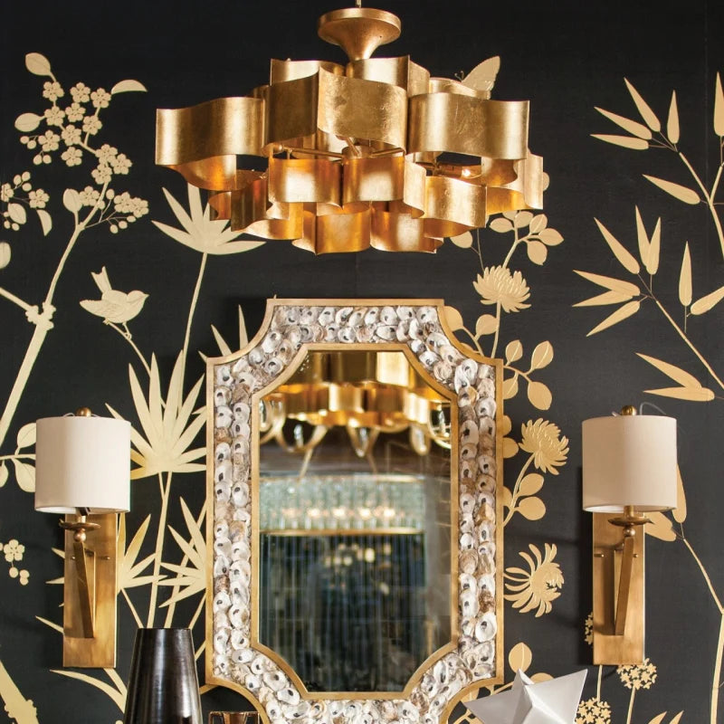 Grand Lotus Large Black Chandelier - Elegant Modern Ceiling Light Fixture for Dining Room, Living Room & Bedroom Decor