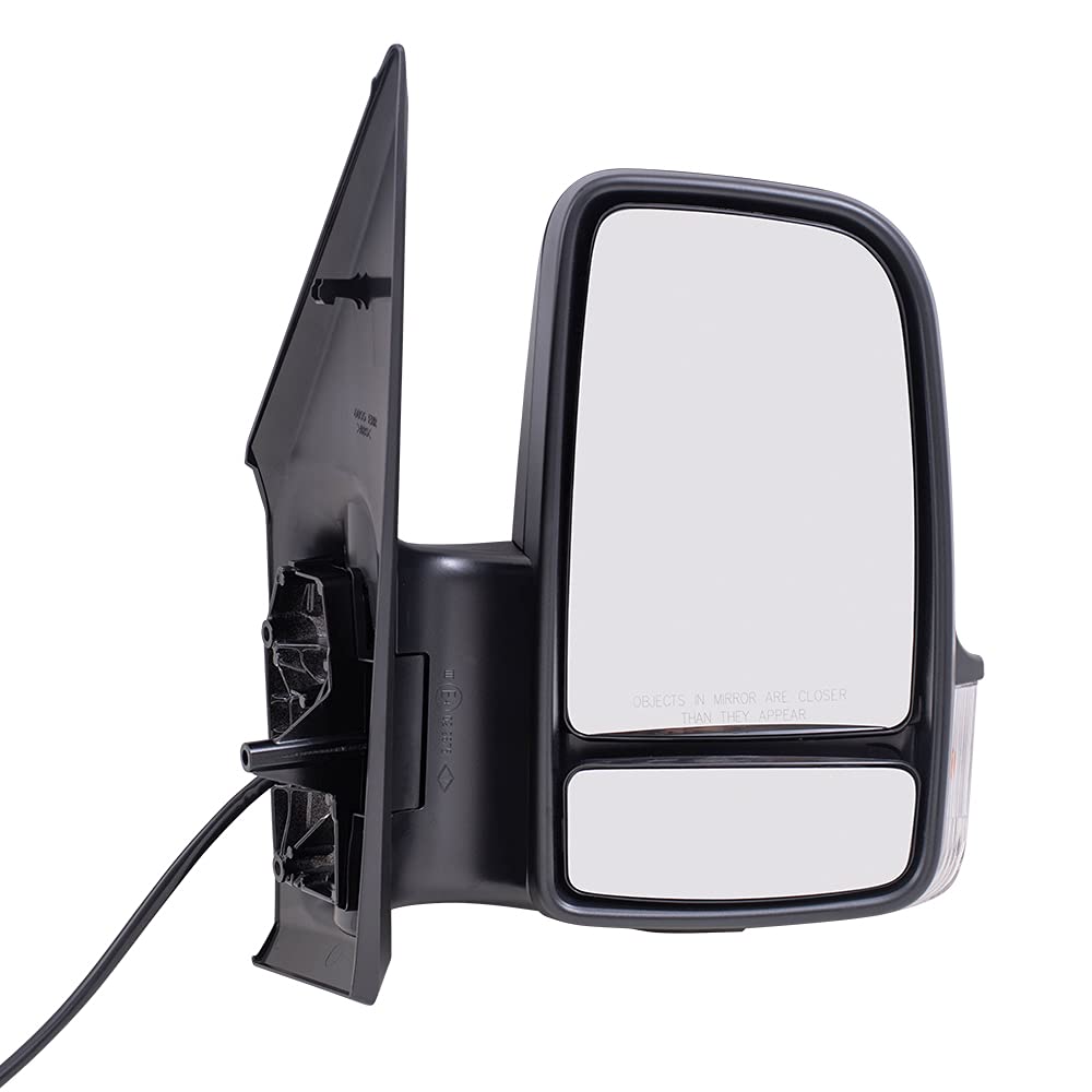 Brock Replacement Passenger Side Power Mirror with Heat, Turn Signal & Manual Fold - Compatible with 2019-2020 Mercedes Sprinter Cargo 3500XD & 4500 (907 Series) - Perfect for Van Repairs & Fleet Maintenance