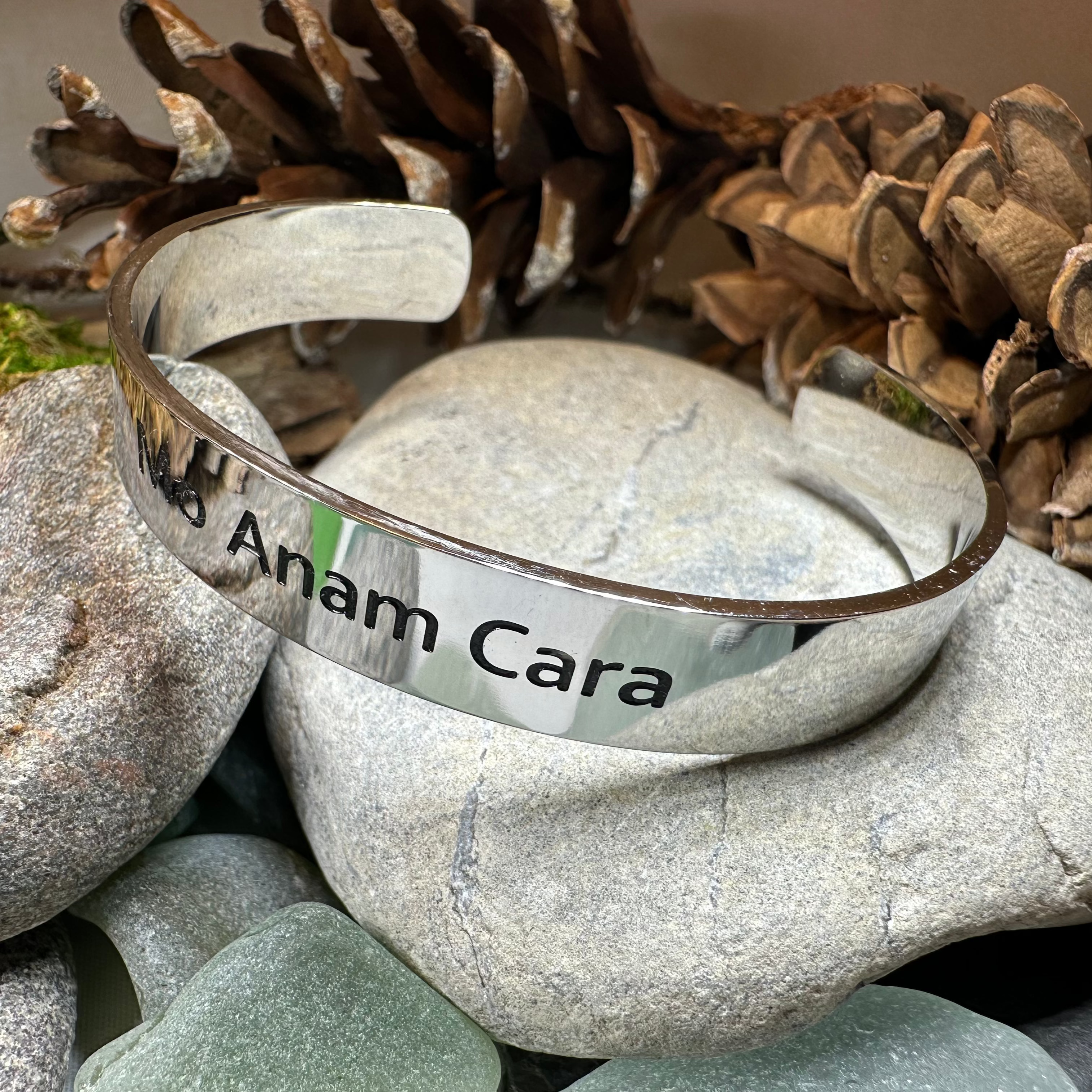 Gaelic Anam Cara Soulmate Cuff Bracelet - Celtic Friendship Jewelry for Women - Perfect Gift for Best Friends, Couples & Loved Ones (Wedding, Anniversary, Valentine's Day)