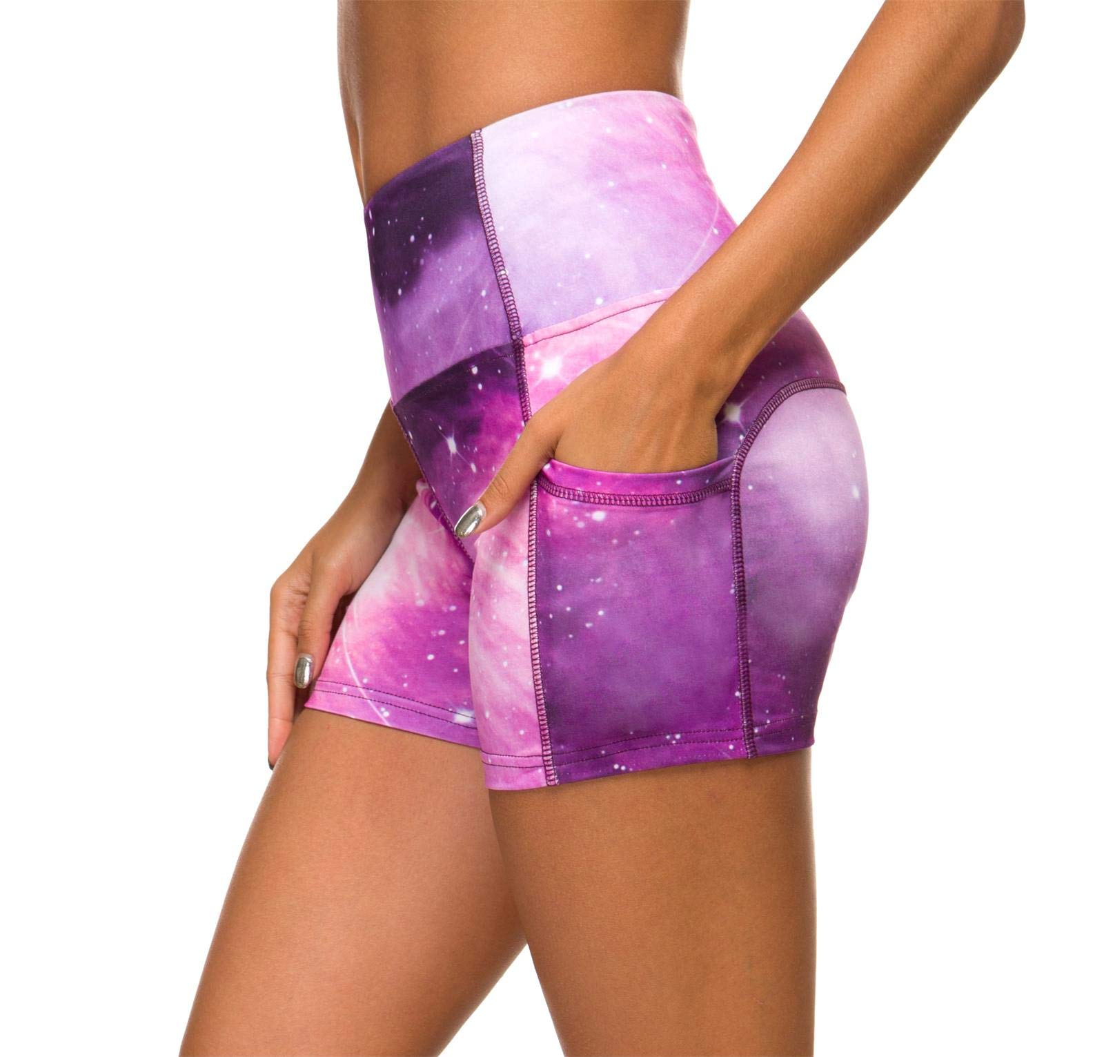 Munvot Women's High Waisted Tummy Control Workout Shorts - Moisture Wicking Running & Gym Shorts with Compression for Yoga, Fitness, and Exercise - Perfect for Jogging, HIIT, and Activewear