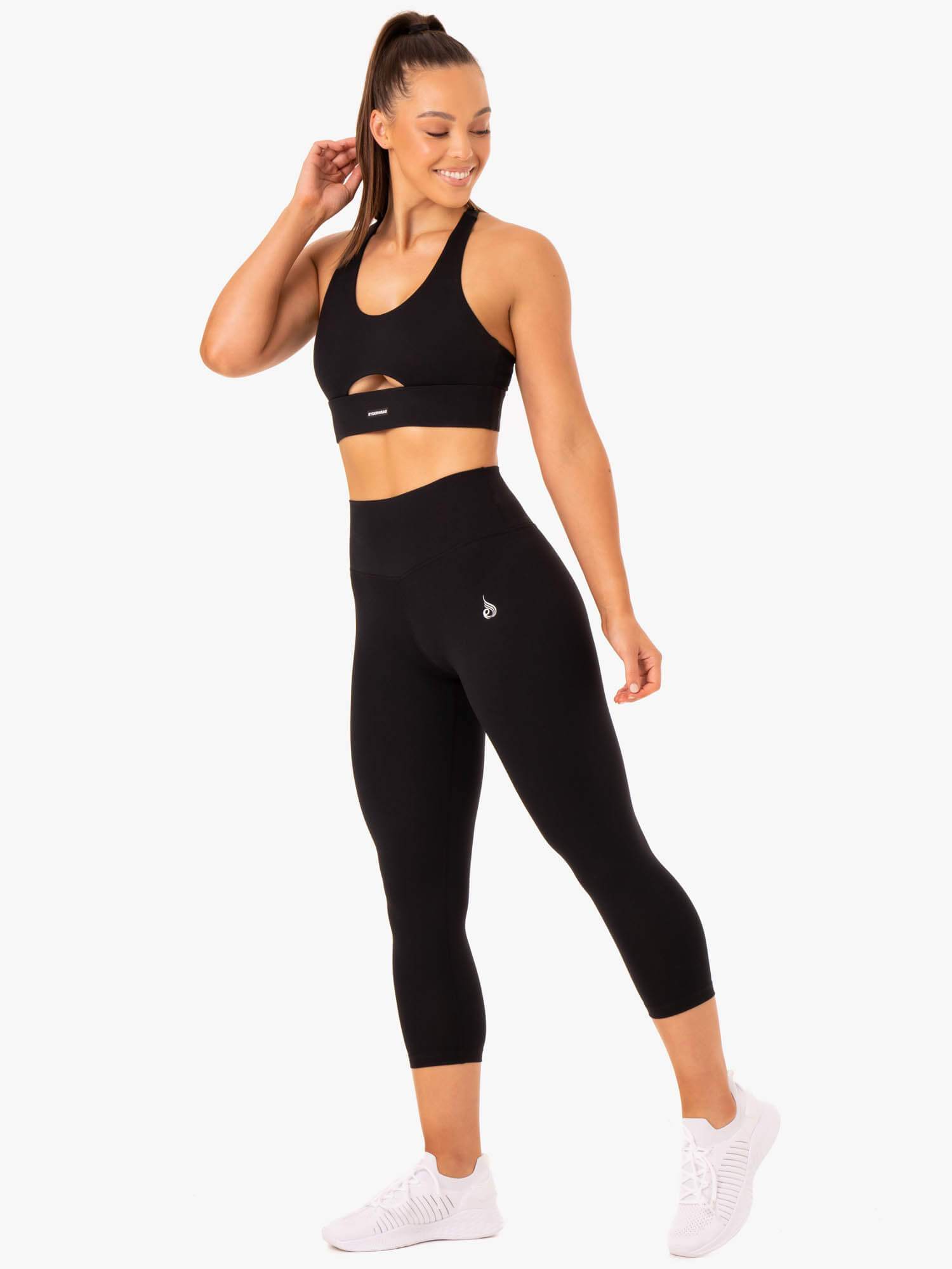 High Support Racerback Sports Bra for Women - Breathable & Moisture-Wicking Workout Top - Black - Perfect for Yoga, Running & Gym Training