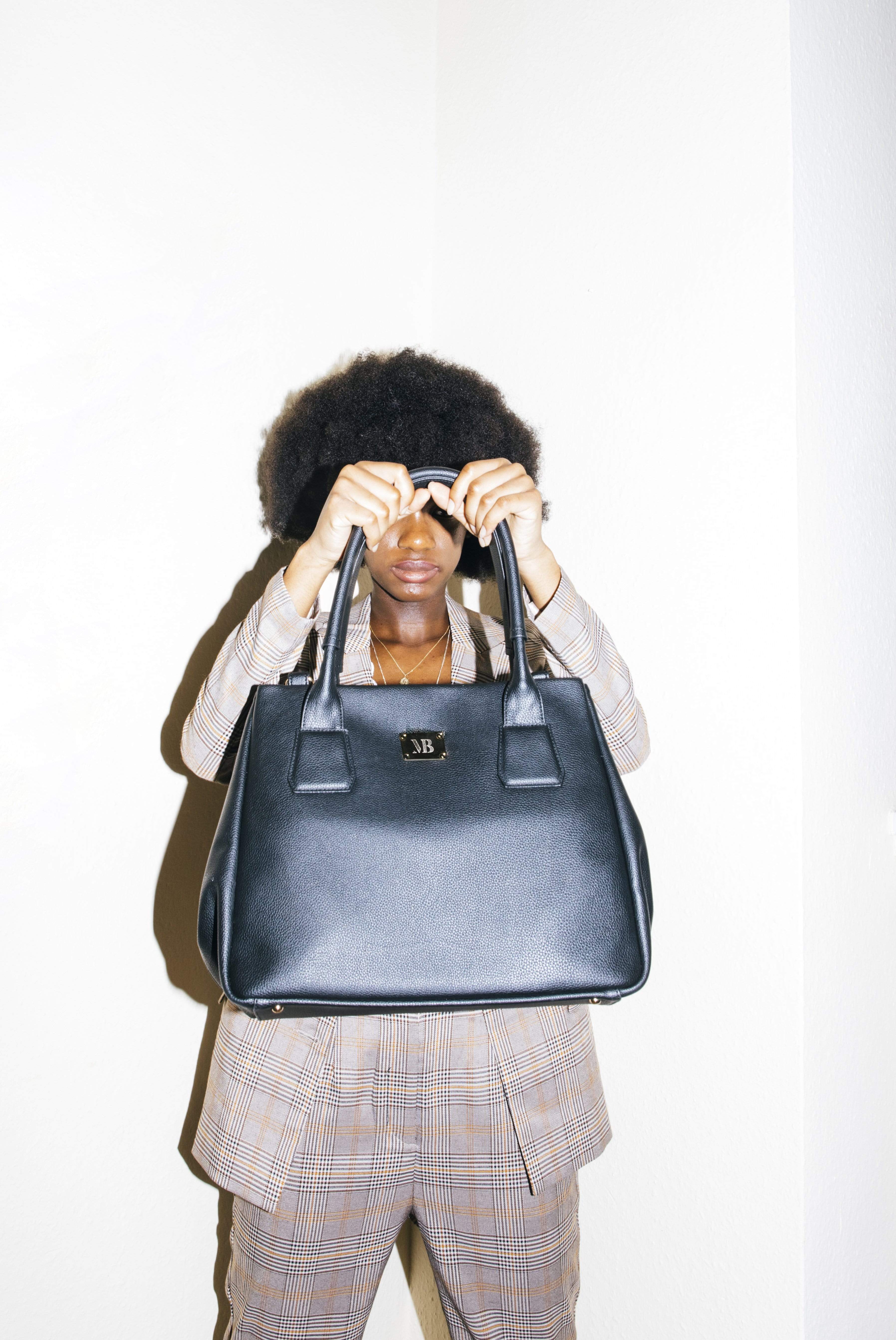 Vegan Leather Tote Bag for Women - Stylish & Durable Black Handbag | Perfect for Work, Travel & Everyday Use