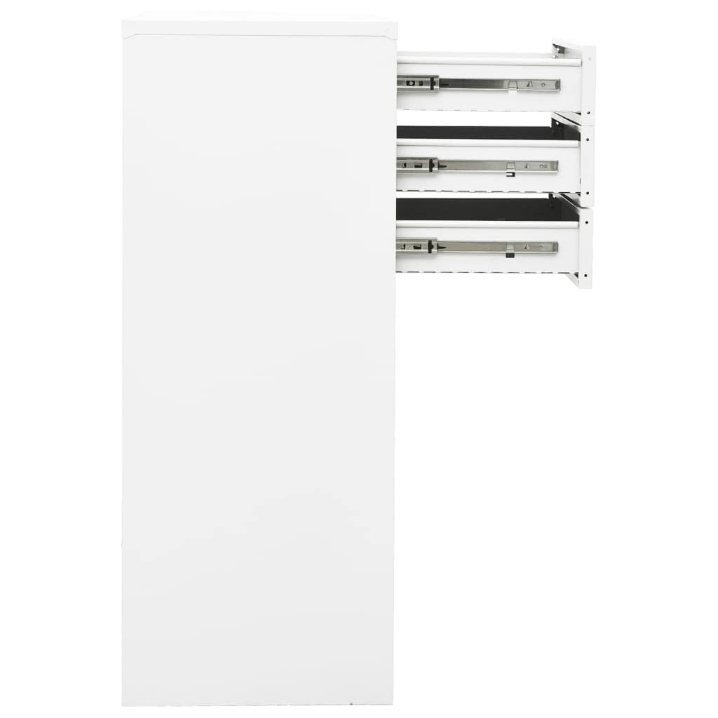 Space Saving White Steel Locked Base Cabinet Organizer - 35.4