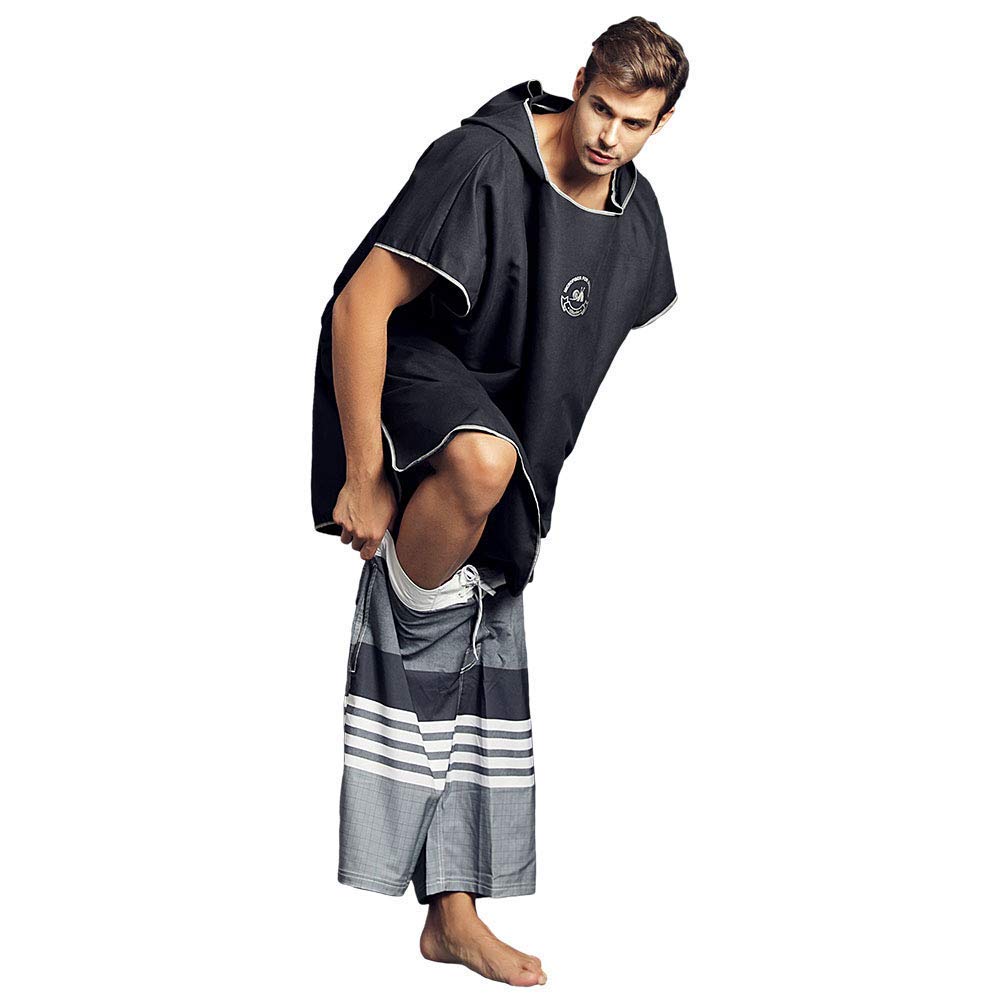 Hiturbo Microfiber Surf Poncho - Quick Dry Wetsuit Changing Robe with Hood, Perfect for Pool, Swim, Beach, and Outdoor Adventures
