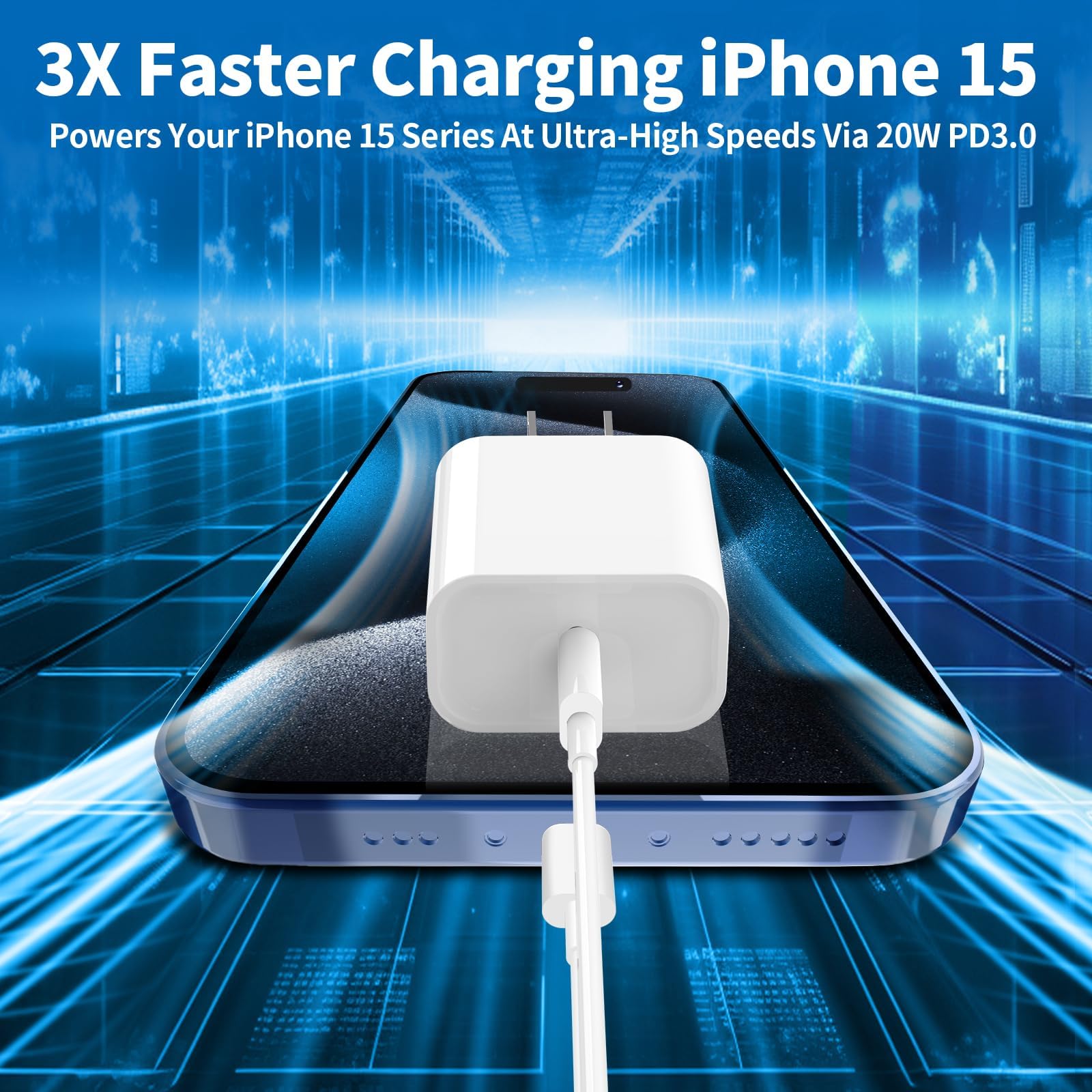 20W Fast Charger for iPhone 16/15 Series - 2 Pack USB C Charger Block & 6FT USB C to C Cables - Compatible with iPhone 16/16 Plus/16 Pro/16 Pro Max/15/15 Plus/15 Pro Max - Perfect for Home, Office & Travel Charging