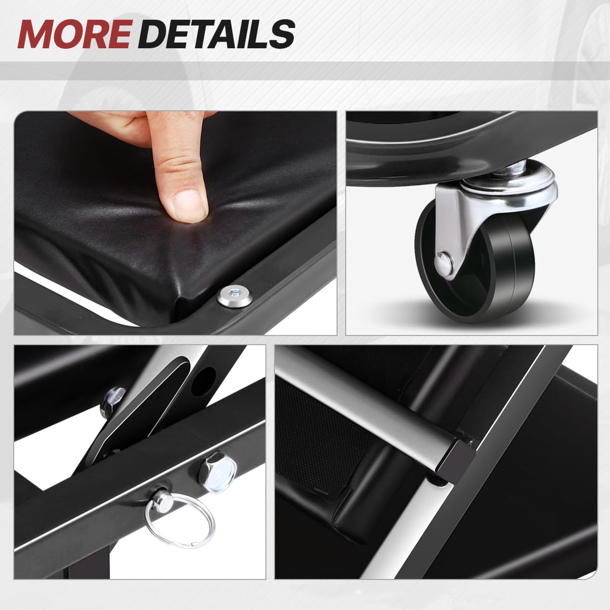 Foldable 2-in-1 Rolling Garage Z Creeper Car Seat - 36