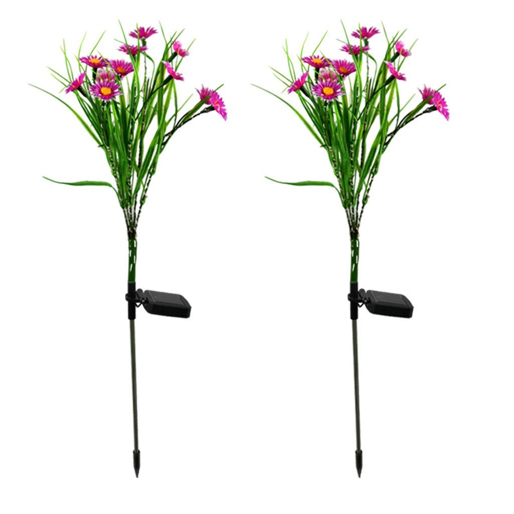 Solar Powered LED Daisy Lights - Waterproof Outdoor Garden & Yard Lighting for Landscape, Lawn, Patio Decor (2 Pack) | Perfect for Backyard, Pathway, and Wedding Decorations