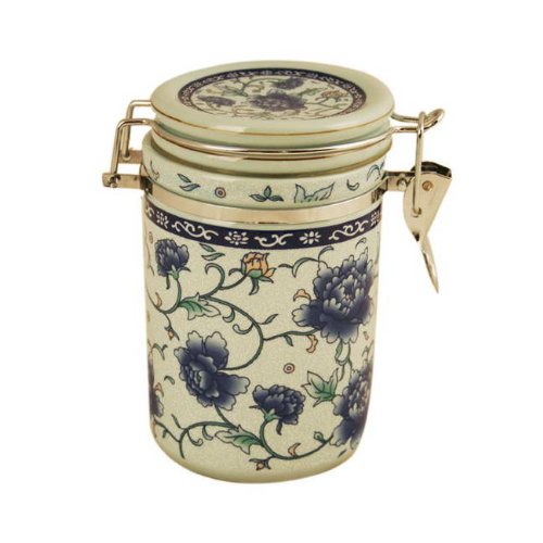 Premium Porcelain Tea & Coffee Storage Jar - Airtight Ceramic Canister for Loose Leaf Tea, Coffee Beans & Kitchen Pantry Organization