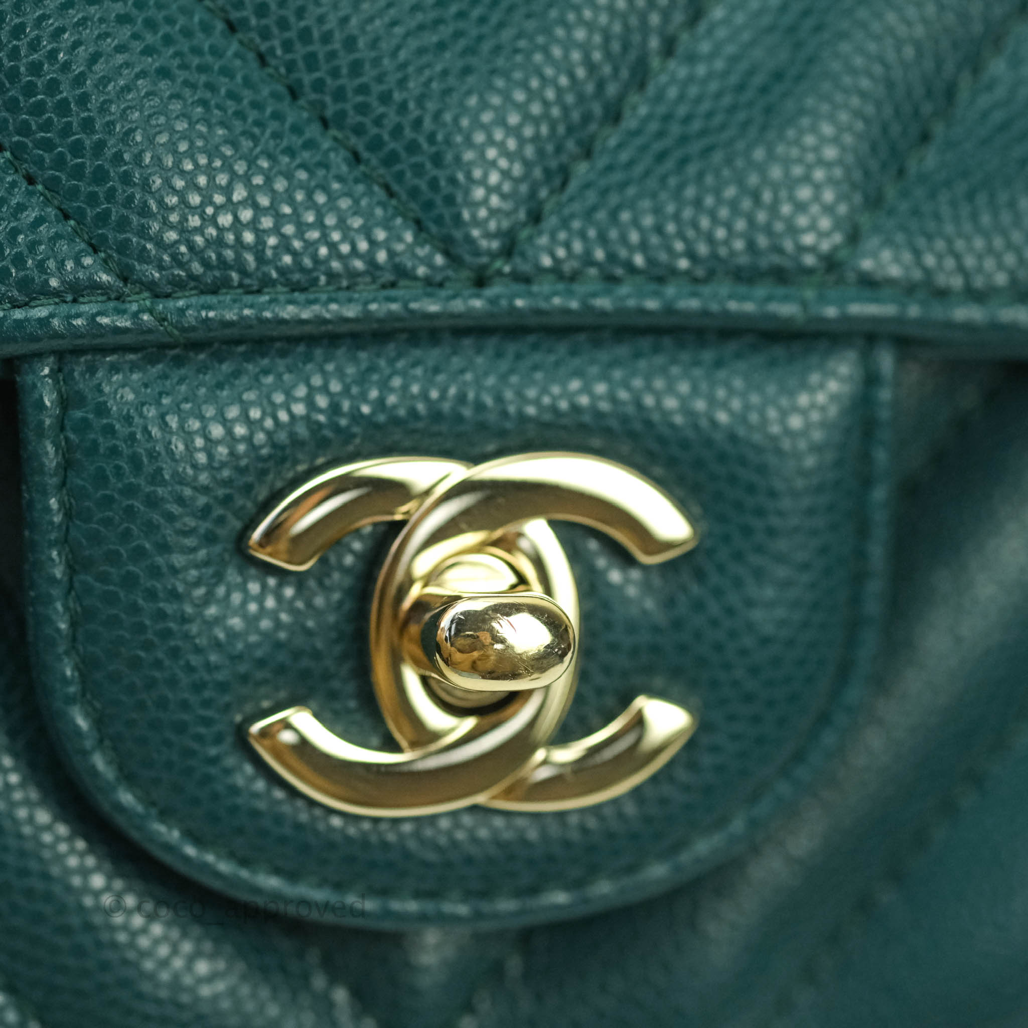 Chanel Chevron Mini Rectangular Caviar Leather Flap Bag - Dark Green with Gold Hardware | Luxury Crossbody Purse for Women, Perfect for Evening Events & Date Nights