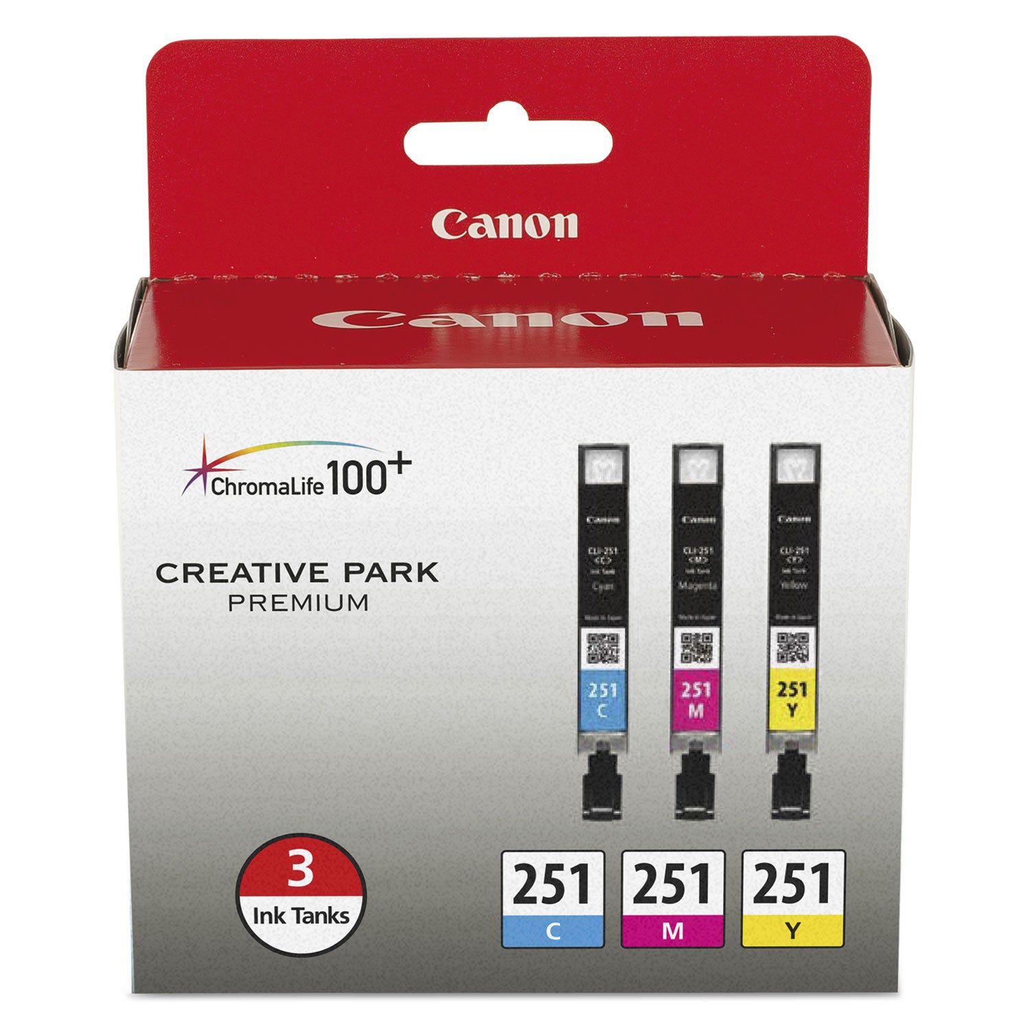 High-Quality Chromalife100+ Ink Cartridge CLI-251 (Cyan, Magenta, Yellow) - Compatible with Canon Printers for Vibrant Photos & Documents