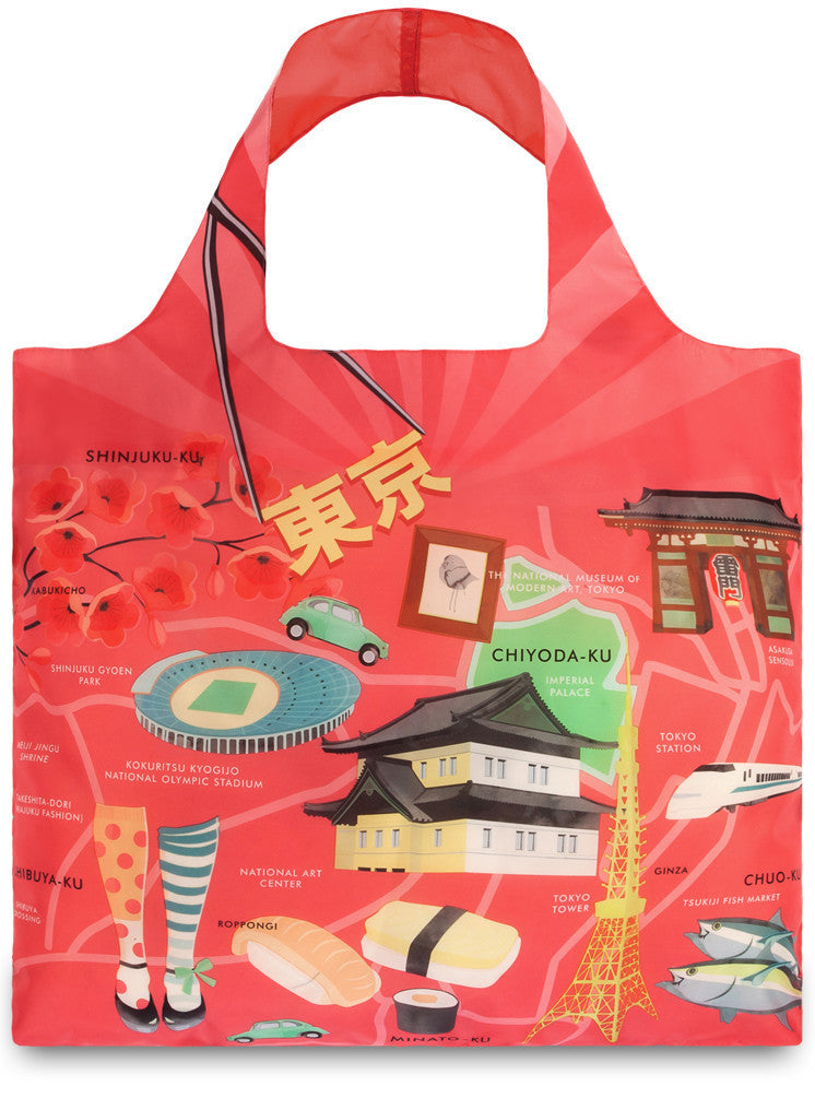 LOQI Tote Bag URBAN Collection by Melissa Mackie - Stylish Reusable Shopping Bag for Groceries, Work & Travel | Eco-Friendly Foldable Tote for Women & Men