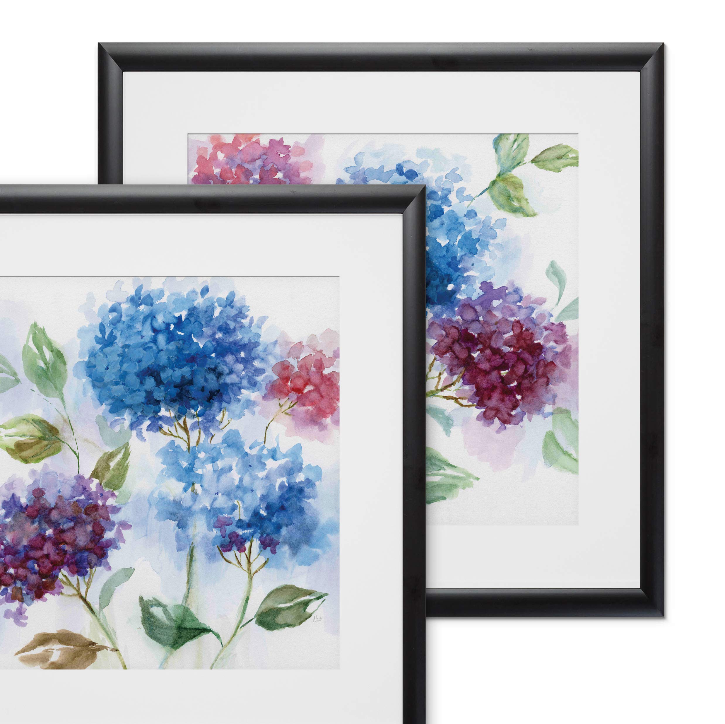 Wexford Home Hydrangea Harmony 2-Piece Decorative Throw Pillow Set | Floral Cushion Covers for Sofa, Bed & Living Room Decor