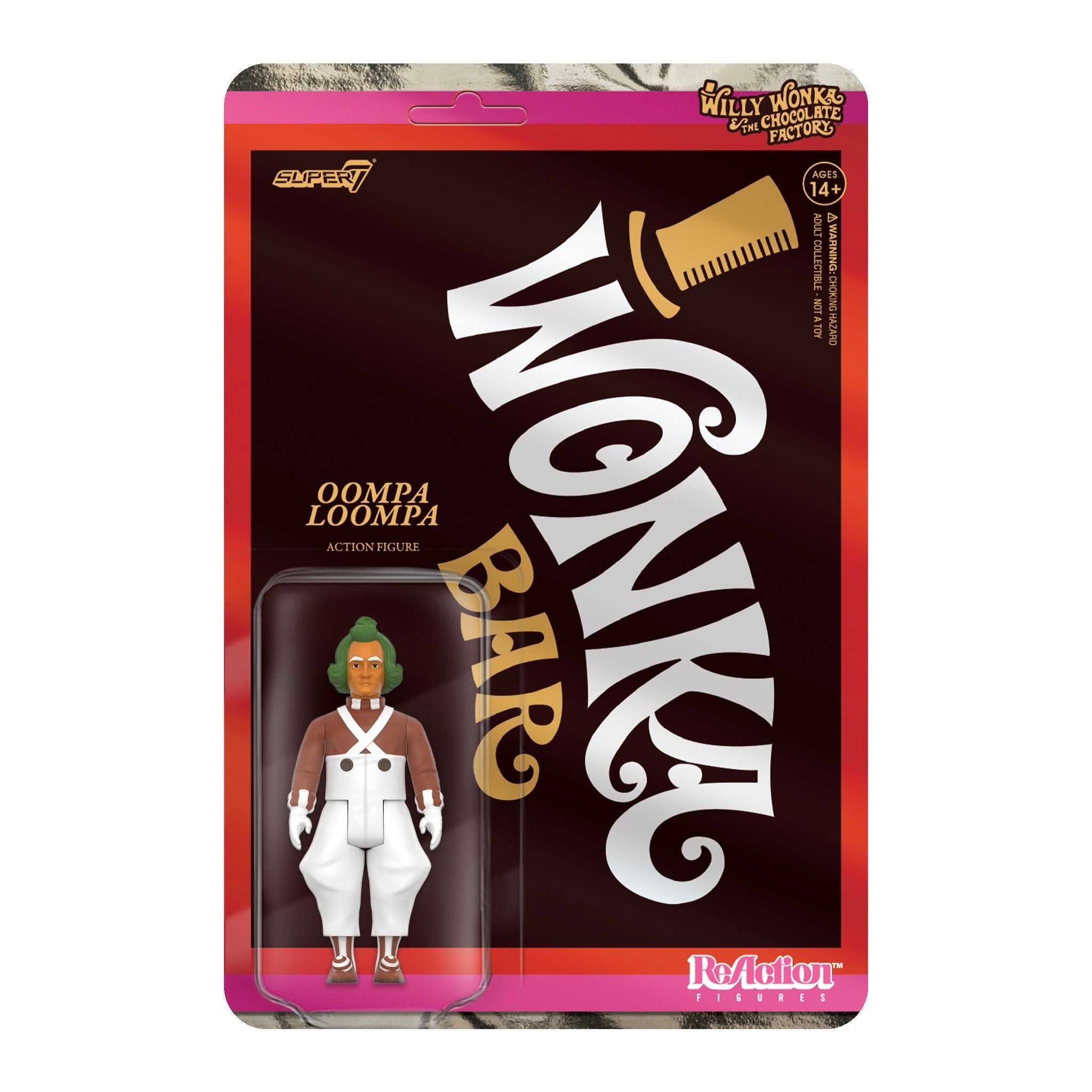 Super7 Willy Wonka Oompa Loompa ReAction Figure - Collectible Movie Character Toy for Display & Gifts