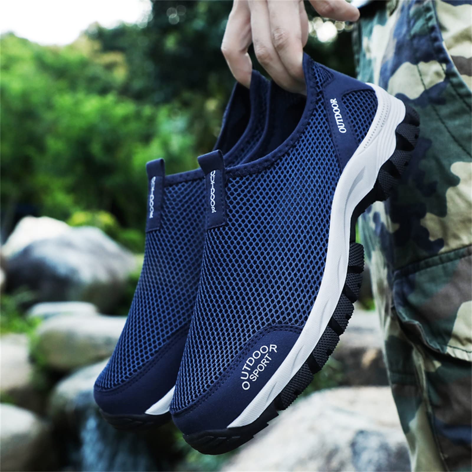 **Men's Breathable Mesh Sports Shoes - Lightweight Non-Slip Hiking & Running Shoes for Outdoor Training, Gym Workouts & Casual Wear**