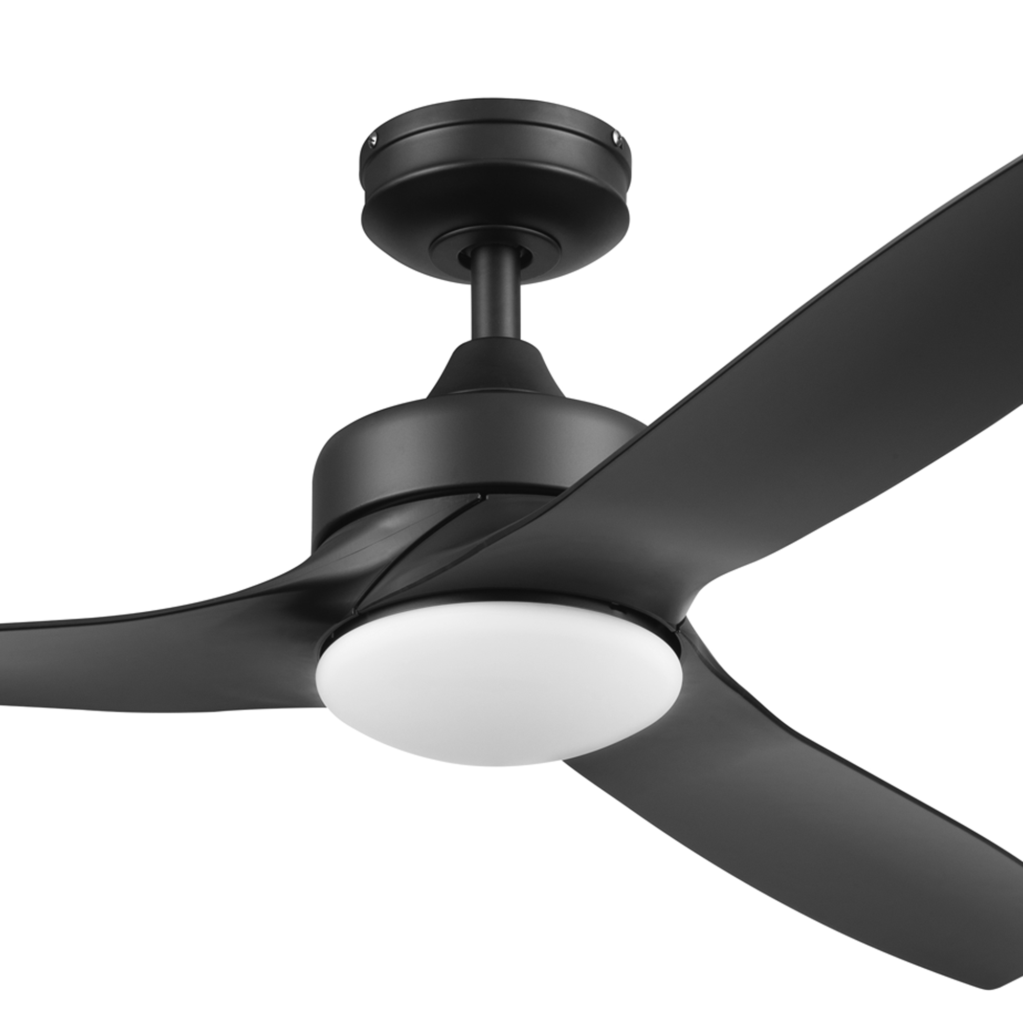 52 Inch Honeywell Lynton Matte Black Ceiling Fan with Light Kit & Remote Control - Quiet Reversible Motor for Bedroom, Living Room, and Outdoor Covered Patio