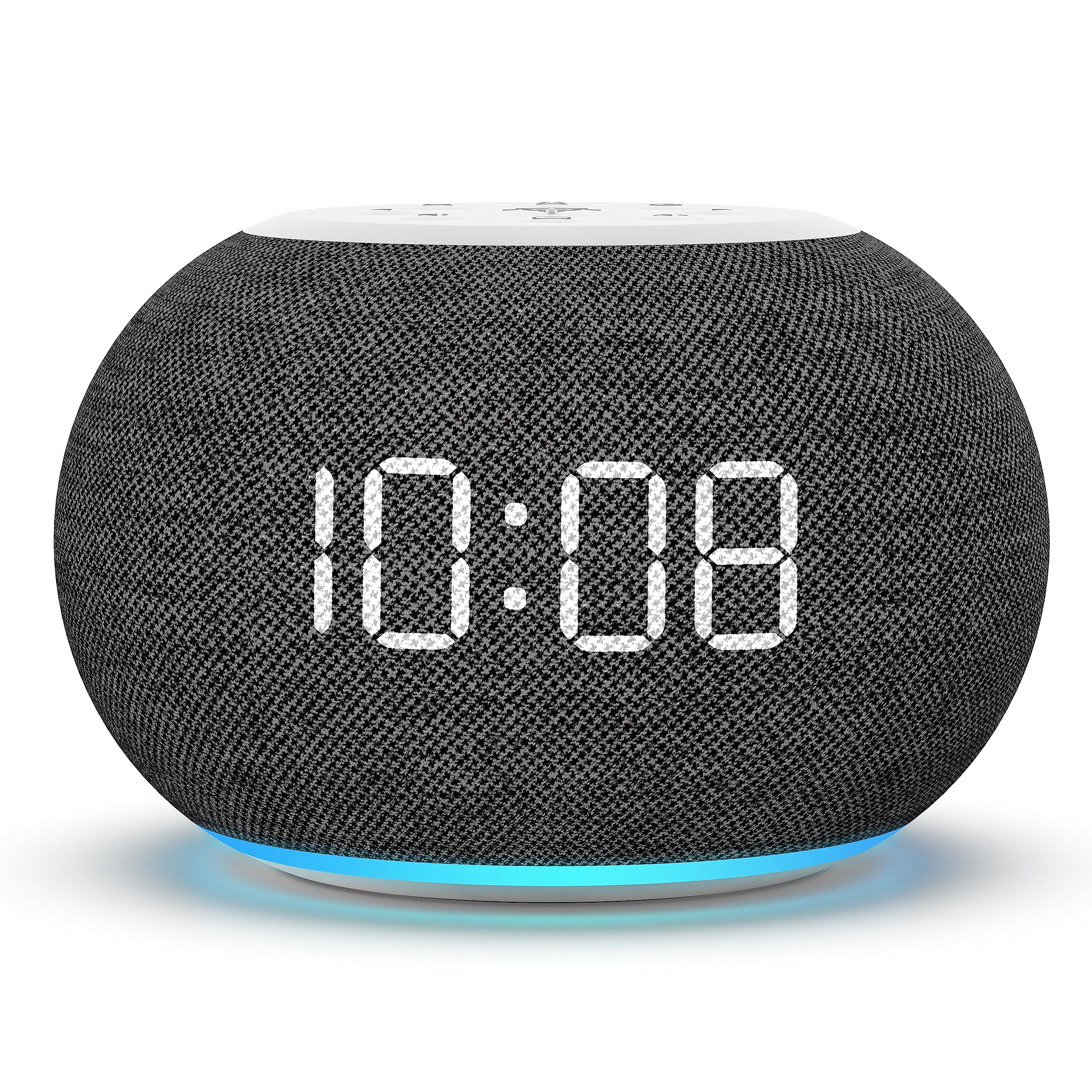 REACHER Auto Dimmable Alarm Clock Radio with FM Radio & 9-Color Night Light - Digital Bedside Clock with 0-100% Dimmer, 7 Wake Up Sounds & Sleep Timer - Perfect for Bedrooms, Home Office & Travel Use