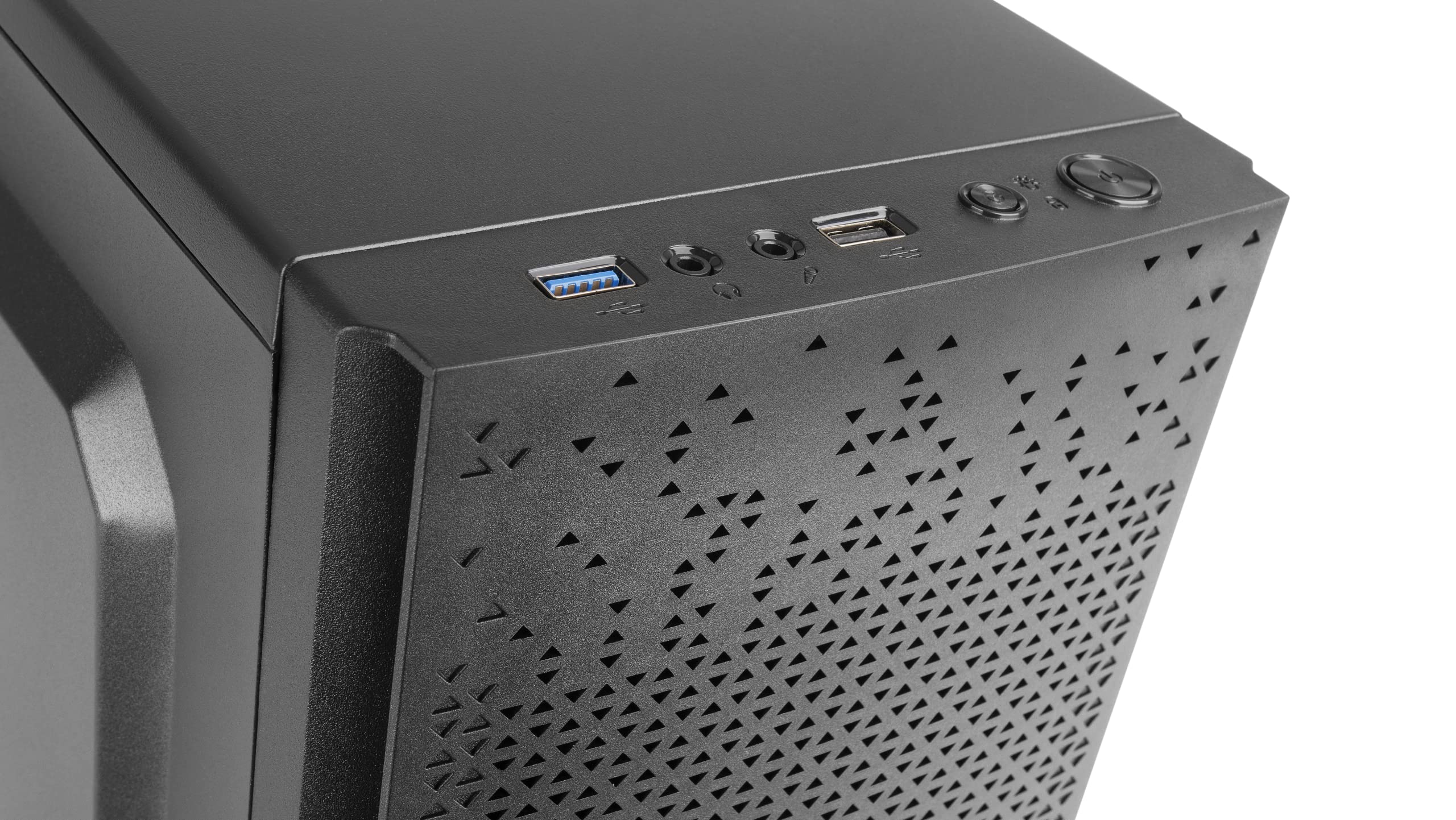 AC6 Compact Micro ATX PC Case - Black Gaming Computer Case with Front Mesh Panel & USB 3.0 Ports - Perfect for Home Office, Gaming Rigs & Small Form Factor PC Builds
