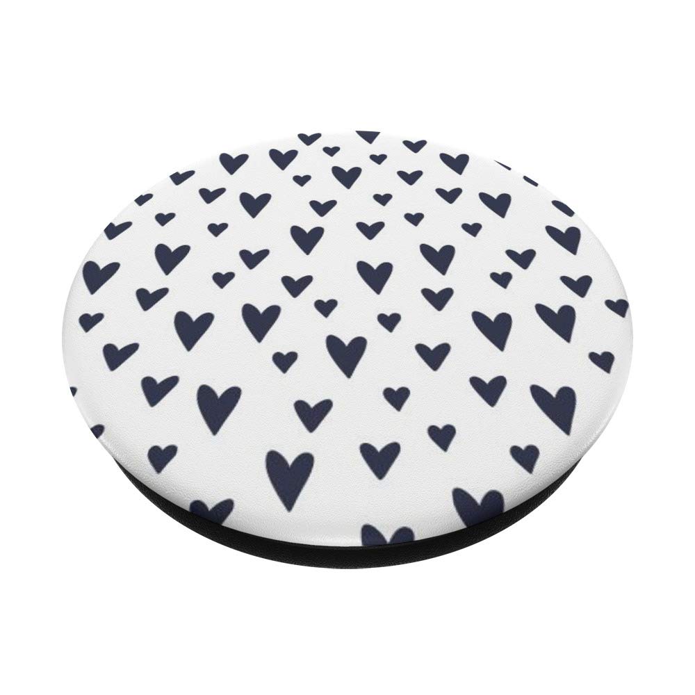 Royal Navy Blue Heart PopSockets Swappable PopGrip - Elegant Valentine's Day Gift for Couples, Perfect for Phones, Tablets & Laptops