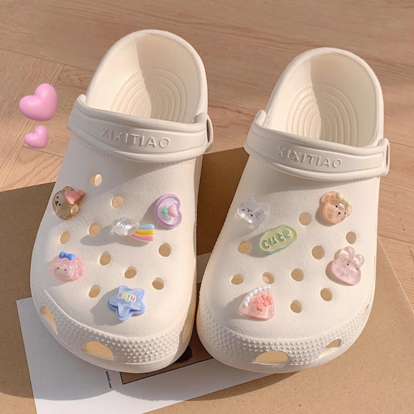 Women's Waterproof Garden Clogs with Cute Charms - Slip-On Summer Sandals for Beach, Pool, Shower & Bathroom Slippers - Perfect for Outdoor, Indoor & Water Activities