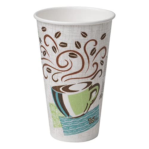 GP PRO Dixie PerfecTouch 16 oz Insulated Paper Coffee Cups (500 Count) - Hot Coffee Cups with Coffee Haze Design for Office, Cafes & Restaurants | 25 Cups/Sleeve, 20 Sleeves/Case