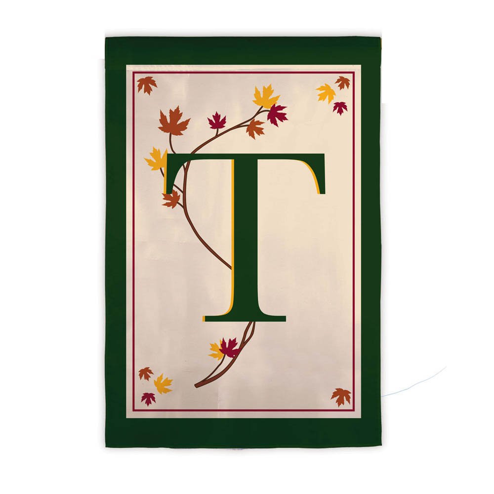 Custom Monogram Flag with Fall Leaf Design - Perfect for Autumn Decor, Front Porch, and Seasonal Home Display