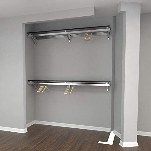 32 Inch Double Hanging Closet Organizer System - Espresso Finish for Bedroom & Walk-in Closet Storage Solutions