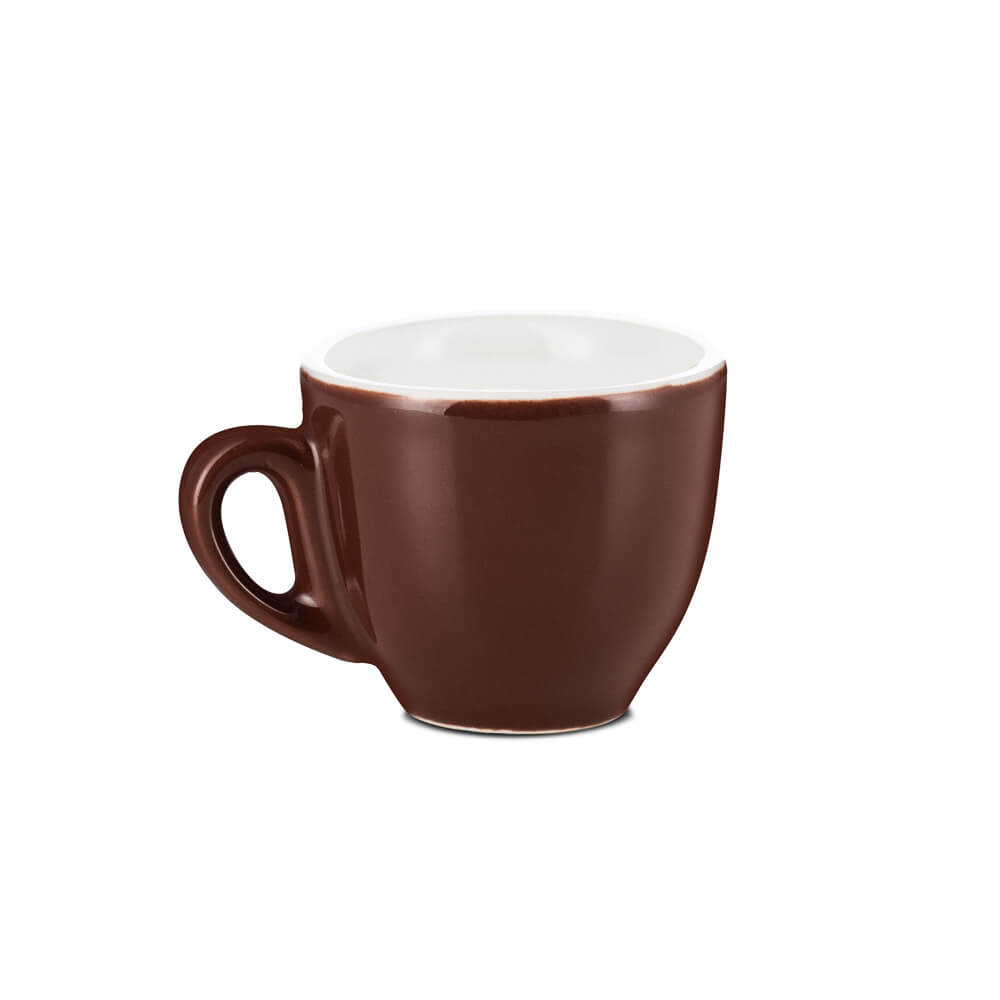 Premium Brown Porcelain Espresso Cup & Saucer Set (2oz/70ml) - Durable Ceramic Coffee Cups for Espresso, Cappuccino & Latte - Perfect for Home, Café & Restaurant Use