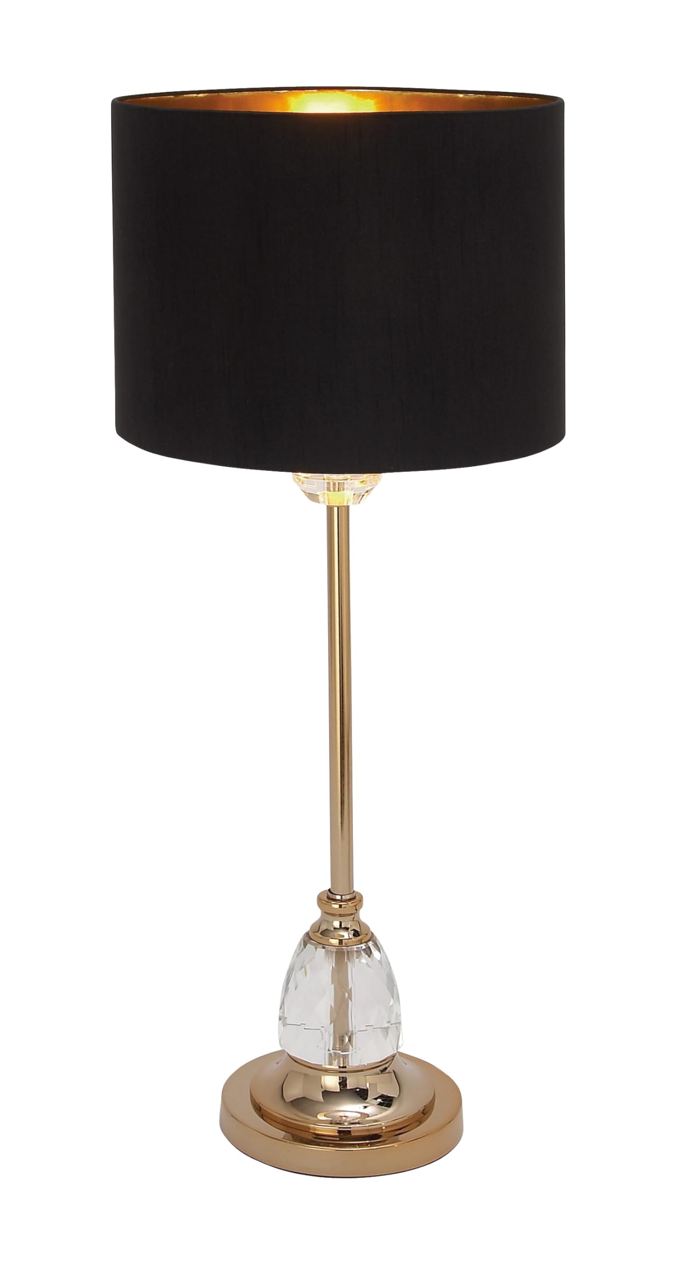 Deco 79 Modern Gold Metal Buffet Lamp with Black Fabric Shade & Crystal Accents - 12