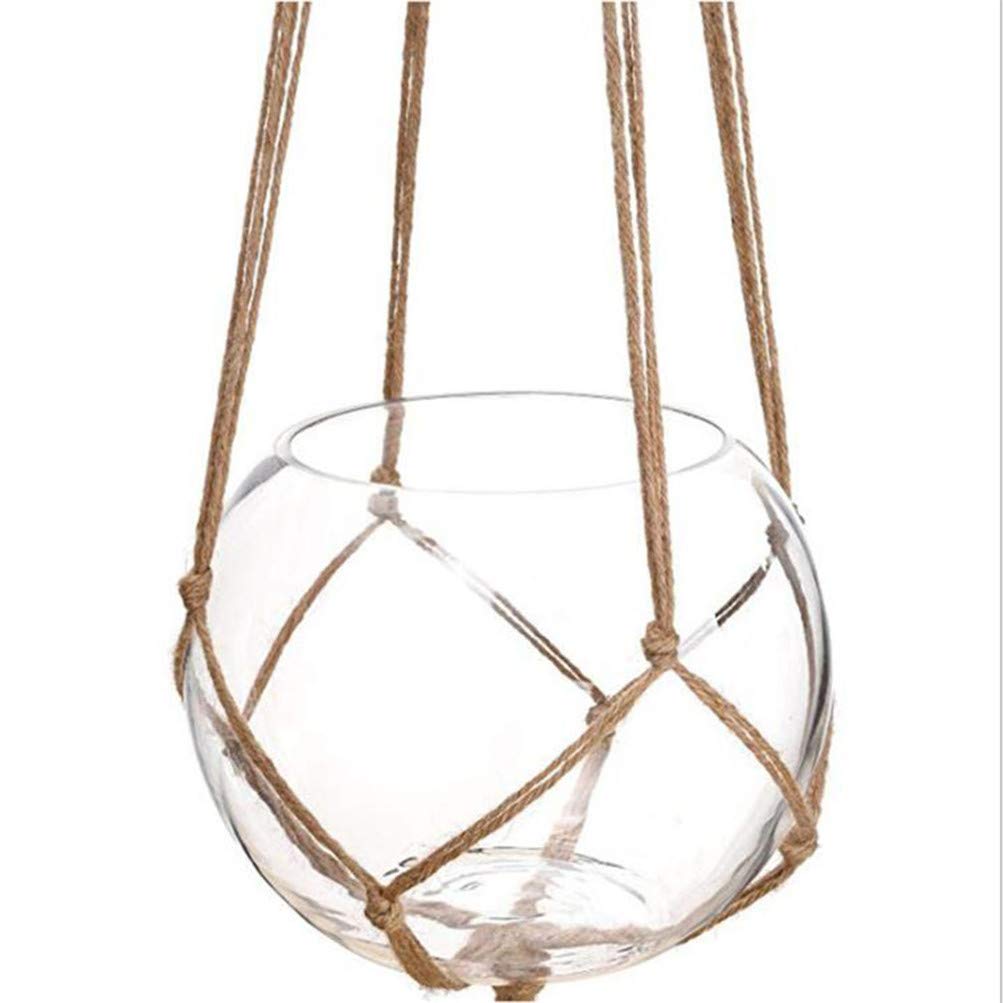 1Pc Macrame Plant Hanger Basket - 90Cm Cotton Rope Indoor/Outdoor Hanging Planter for Home Garden Decor - Perfect for Boho Living Room, Patio, Balcony & Porch Plant Display